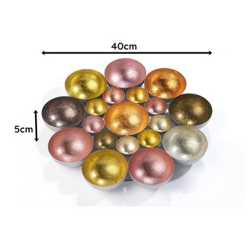 Kobolo Kerzenhalter Kerzenteller BUBBLE für Teelichter rosa gold D40cm (Metall)