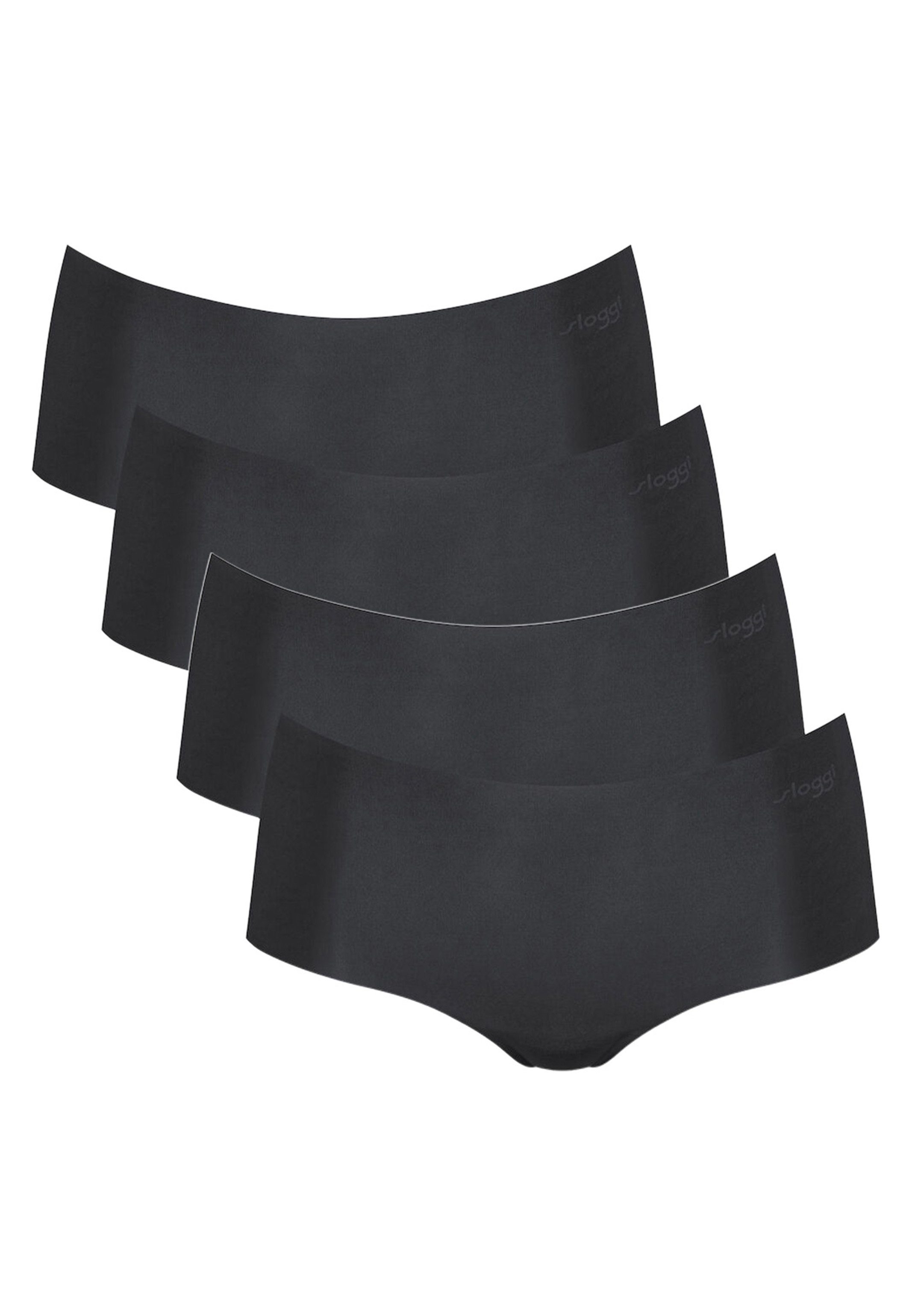 Sloggi Panty 4er Pack ZERO Microfibre 2.0 (Spar-Set, 4-St) Short Slip - Nahtlos - Kein Abzeichnen unter Kleidung Schwarz