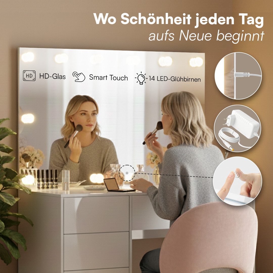 Bellamio Schreibtisch Livny mit 5 Schubladen beidseitig montierbar (mit Hol günstig online kaufen