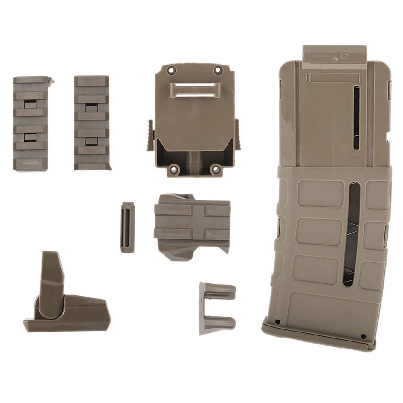 Blasterparts Blaster Modding Kit mit Iron Sight und Gurtaufnahme passen, Kit mit Iron Sight und Gurtaufnahme in oliv, einfach anzubringen