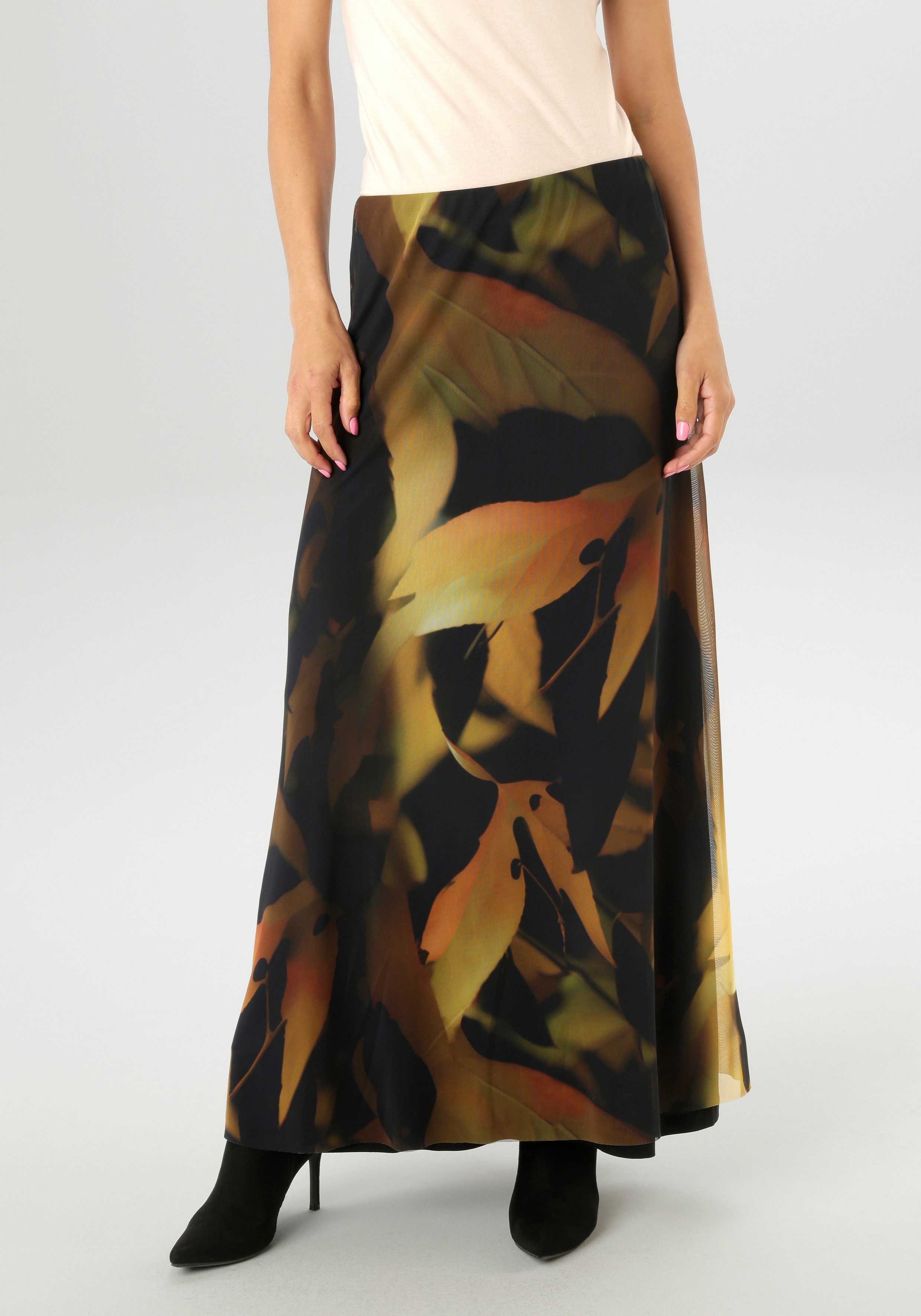 Aniston SELECTED Maxirock mit farbharmonischen Batikdruckdessin günstig online kaufen