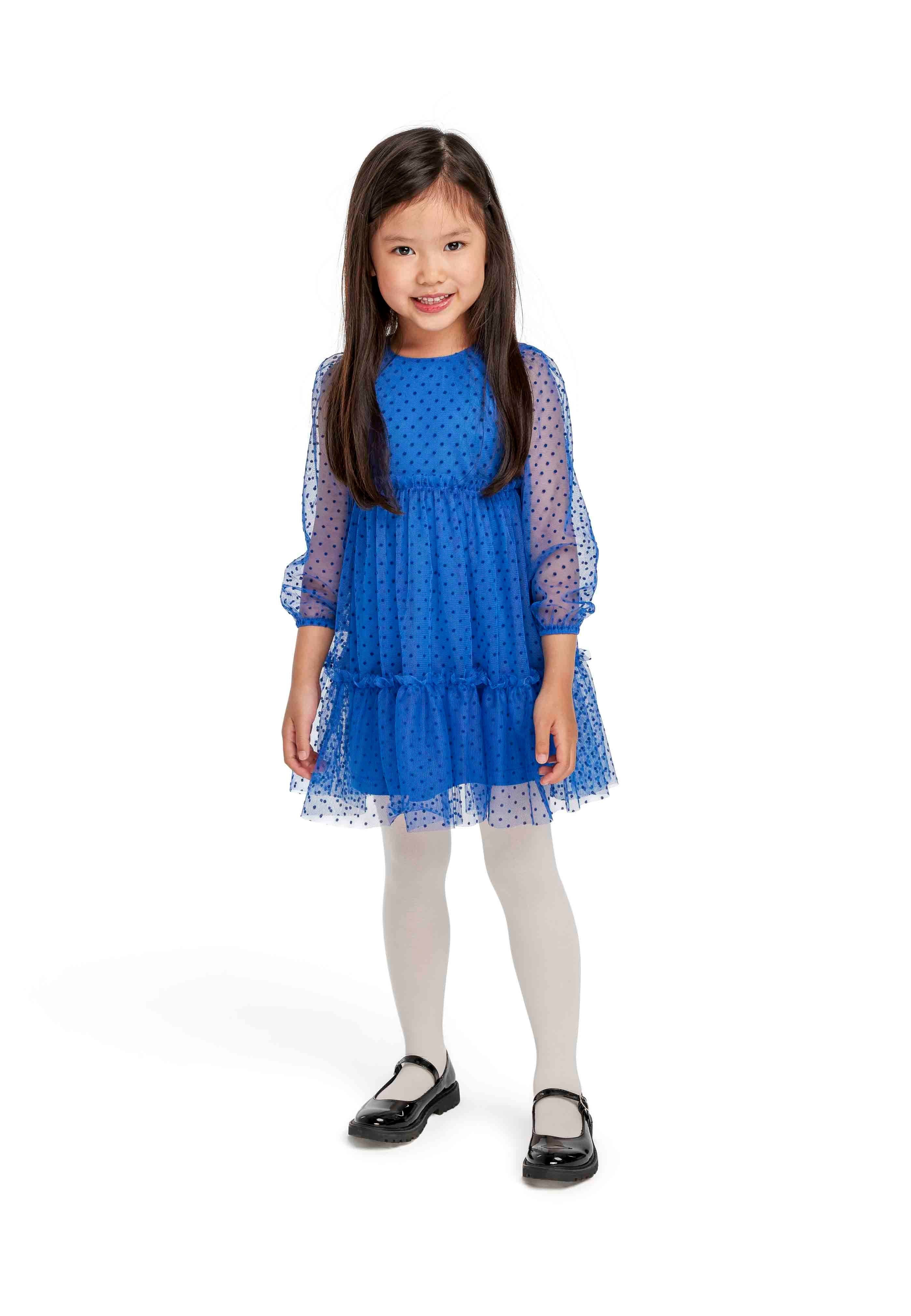 MINOTI Partykleid mit Tupferbeflockung (3-14y) Blau