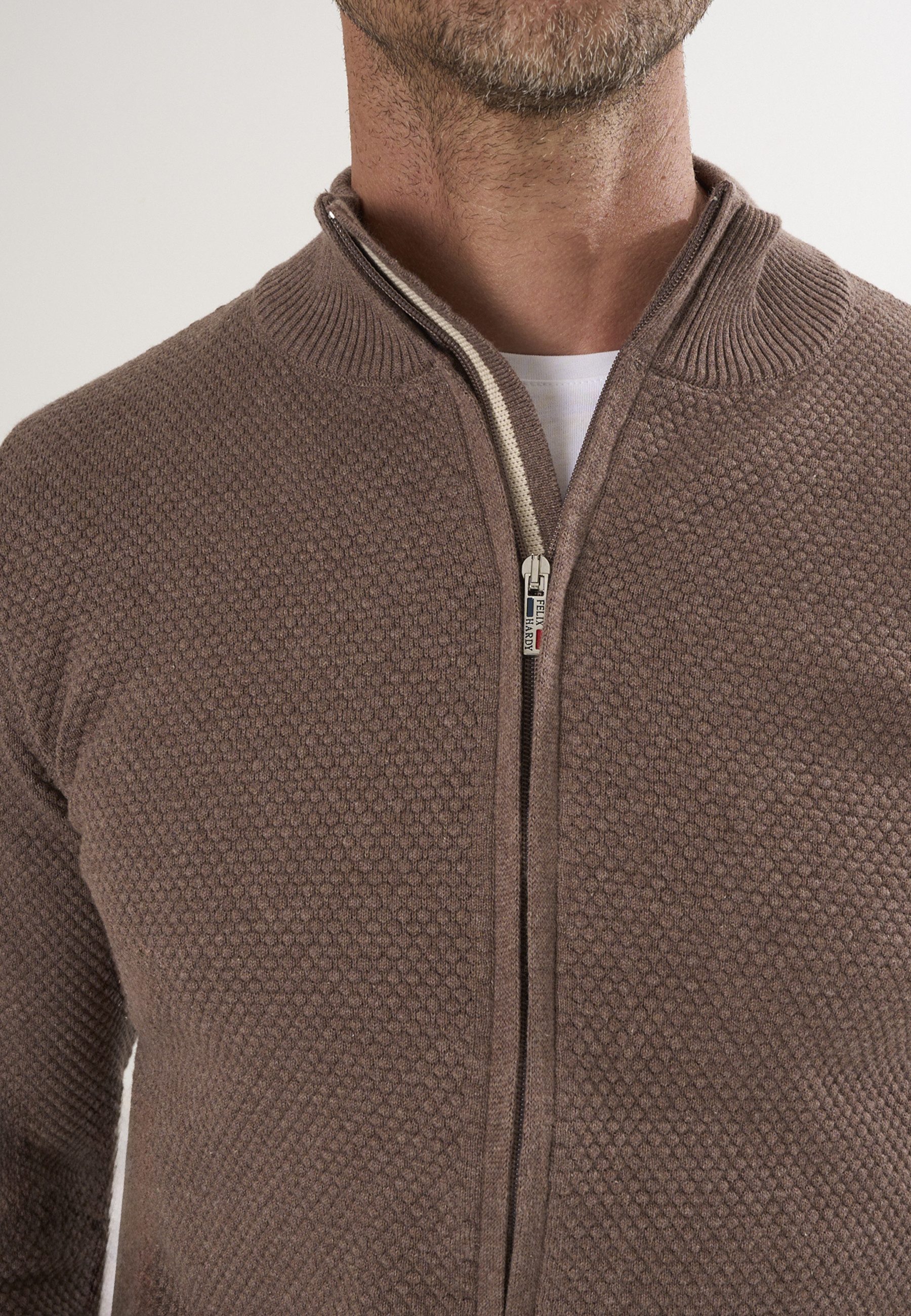 Felix Hardy Strickjacke Strickjacke mit durchgehendem Reißverschluss