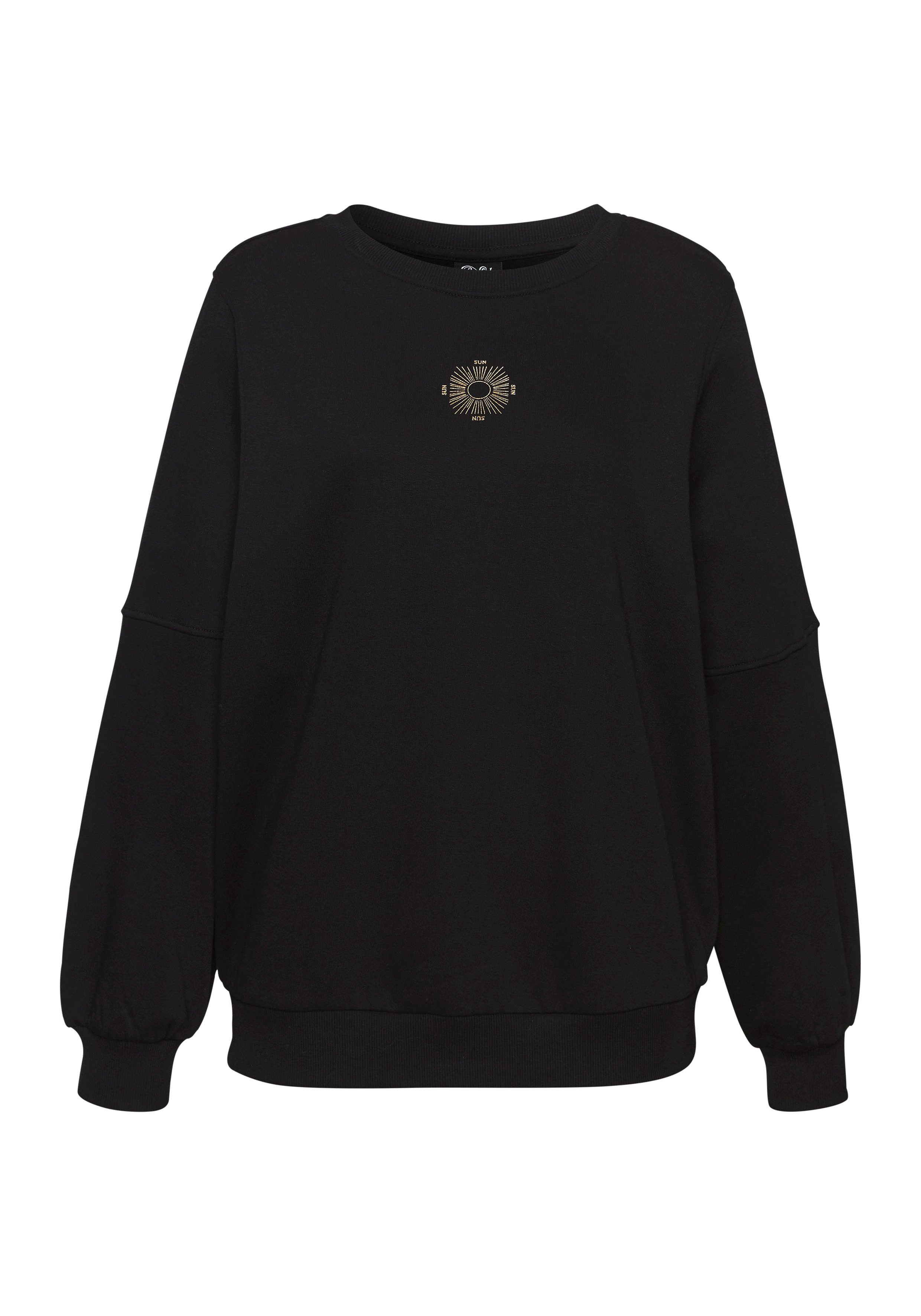 Buffalo Sweatshirt Loungeshirt mit großem Rückenprint- mit Glanz-Effekt, Loungewear