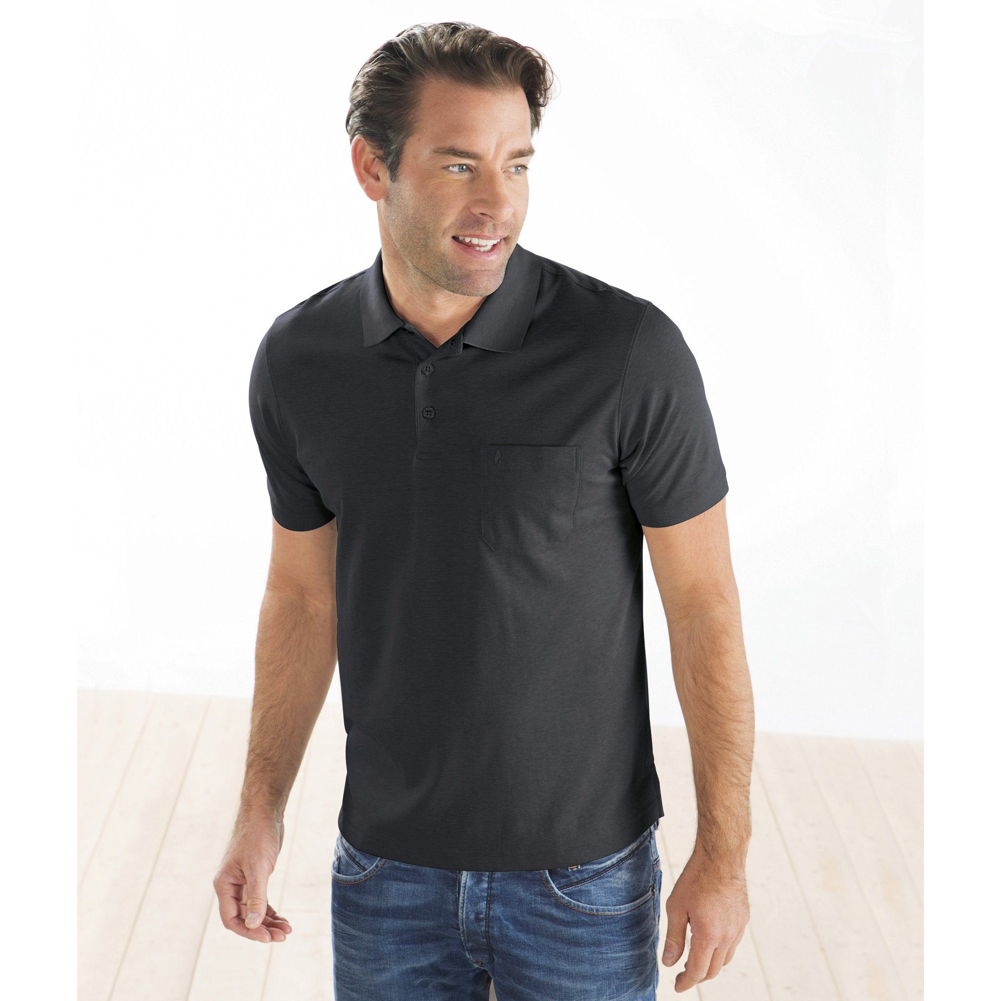 Uni Herren-Poloshirt RAGMAN graphit Sweatshirt