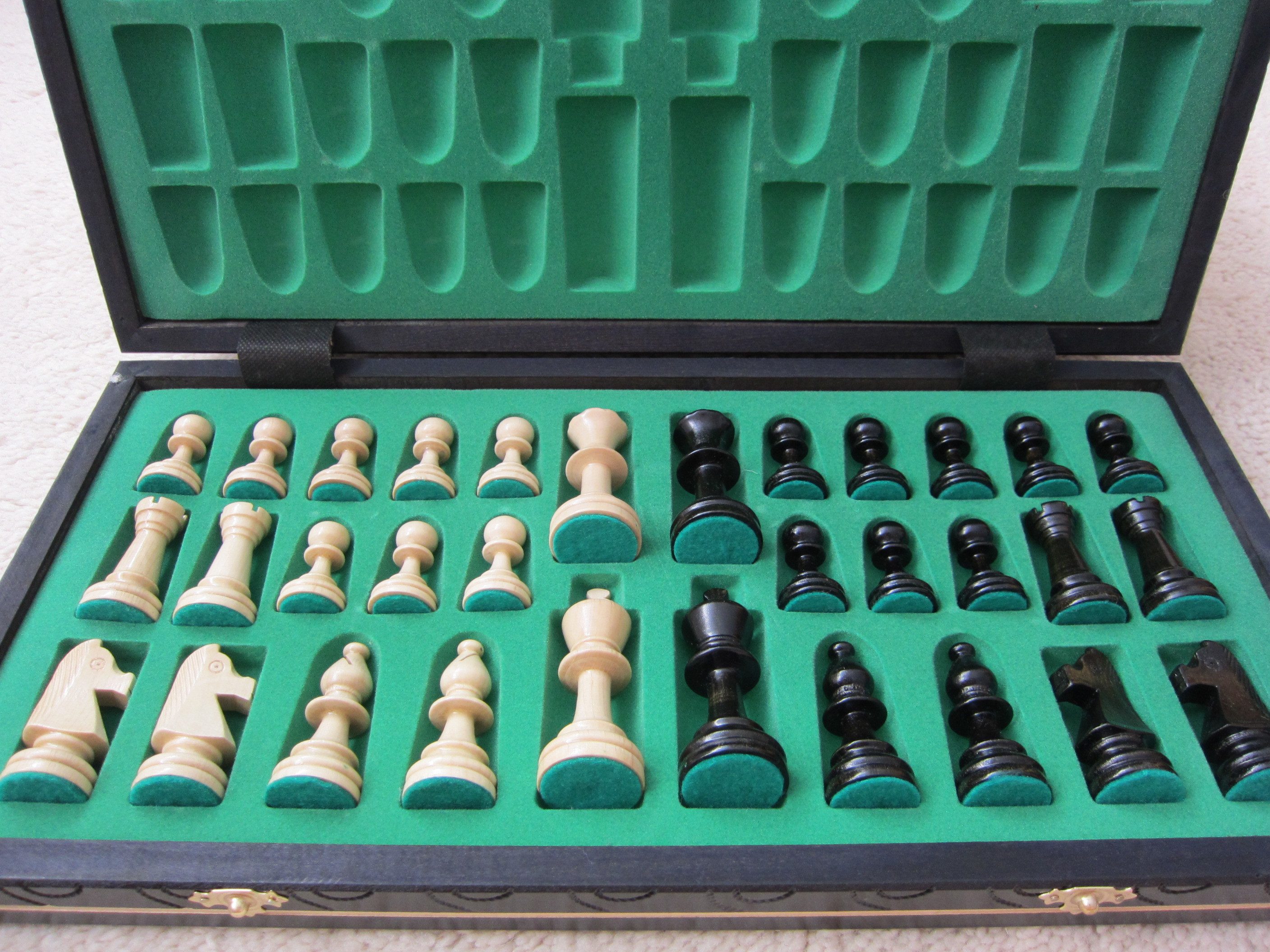 Holzprodukte Spiel Edles Schach Schachspiel Consul 48 x 48 cm Holz Neu