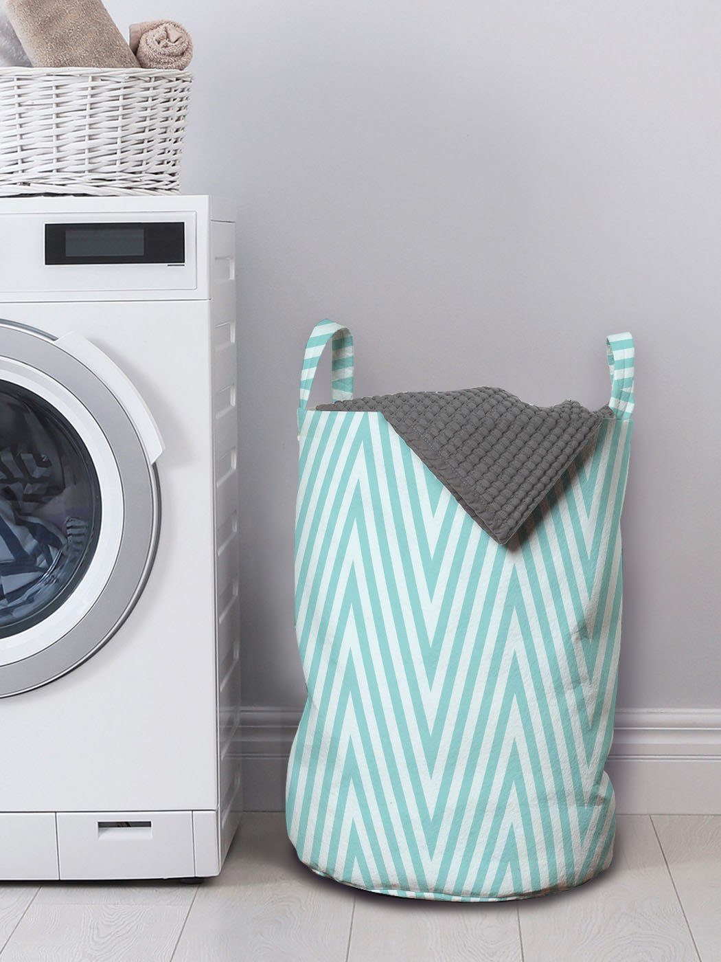 Stripes mit Abakuhaus Wäschekorb Waschsalons, Kordelzugverschluss Kunst Töne Beruhigen Wäschesäckchen Griffen Geometrisch für