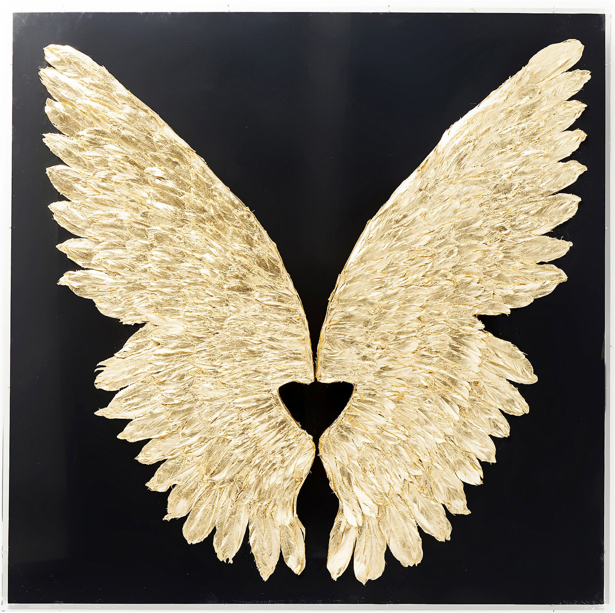 Wanddekoobjekt Objektbild Wings Gold Black 120x120cm