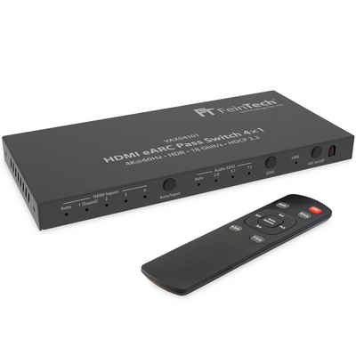 FeinTech HDMI-Splitter VAX04101 HDMI eARC Pass Switch 3 In 1 Out + eARC-Soundbar, unterstützt 4K 60Hz, Dolby Atmos, Dolby Vision, HDR10