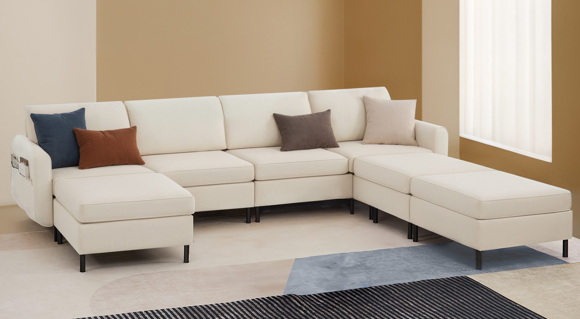 VASAGLE Wohnlandschaft, 7 Teile, Modulares Sofa, günstig online kaufen