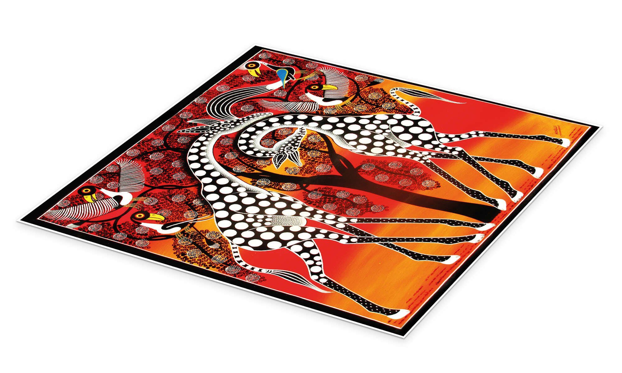 Posterlounge Wandbild Giraffen schmusen unterm Baum, Mangula, erhältlich als Poster, Leinwandbild, Wandsticker oder Acrylglasbild