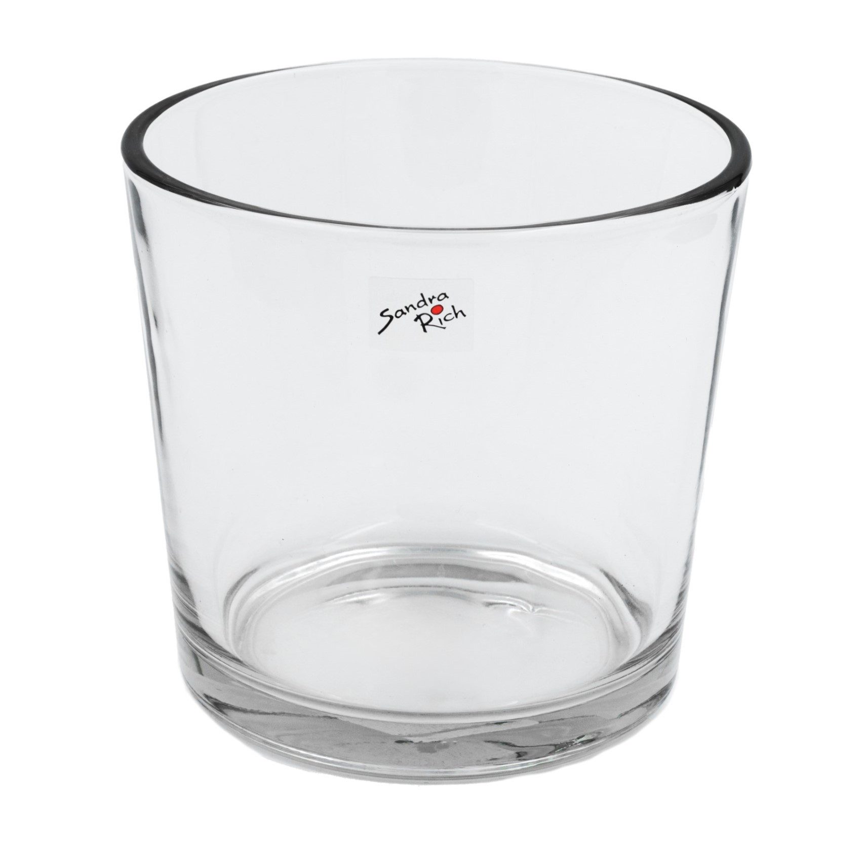 Sandra Rich Übertopf Glastopf XL 17 x 16cm – großes Windlicht, Kerzenglas, Pflanztopf Glas