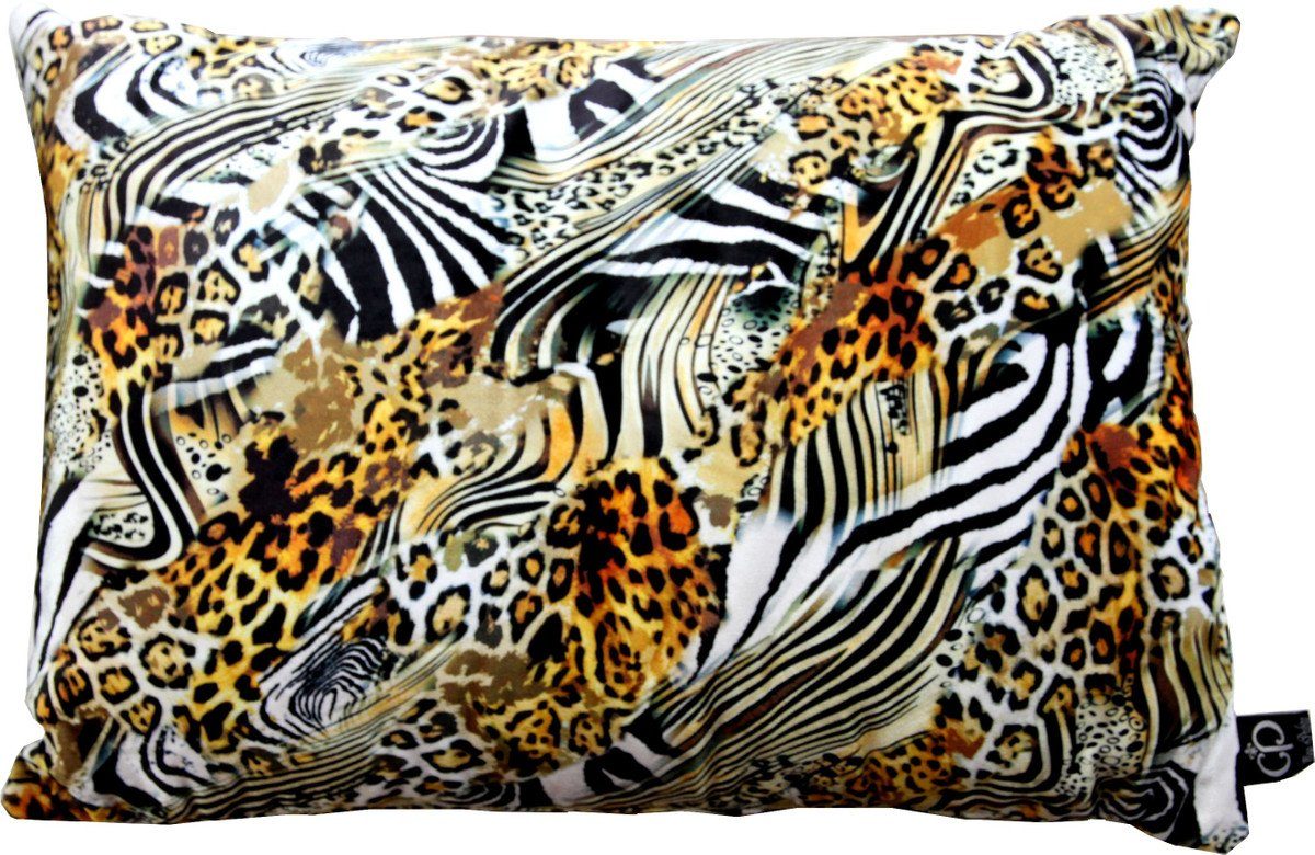 Casa Padrino Dekokissen Luxus Deko Kissen Nevada Leopard / Zebra 35 x 55 cm - Feinster Samtstoff - Wohnzimmer Kissen
