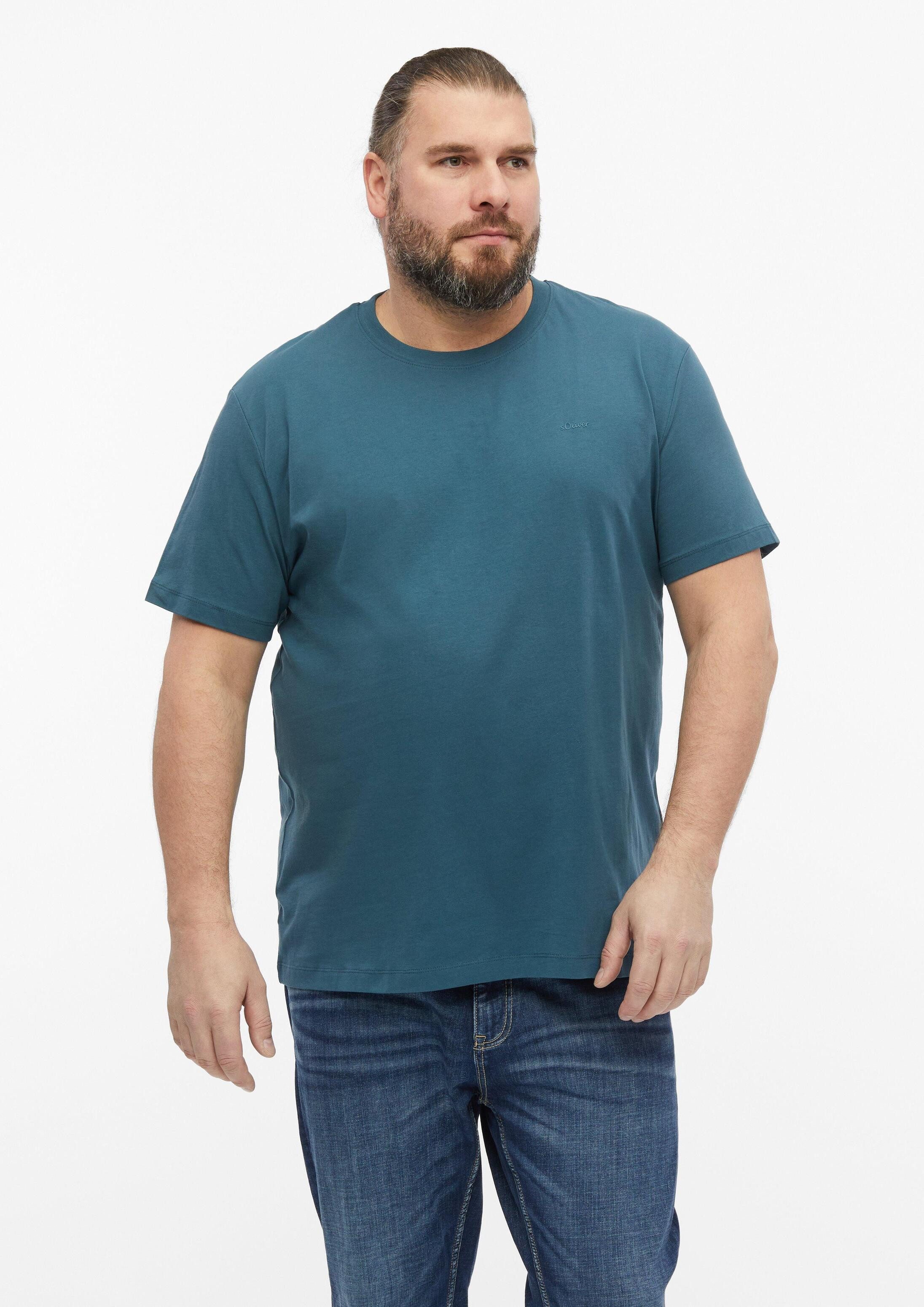 s.Oliver Kurzarmshirt T-Shirt Baumwoll-T-Shirt mit Logo-Print
