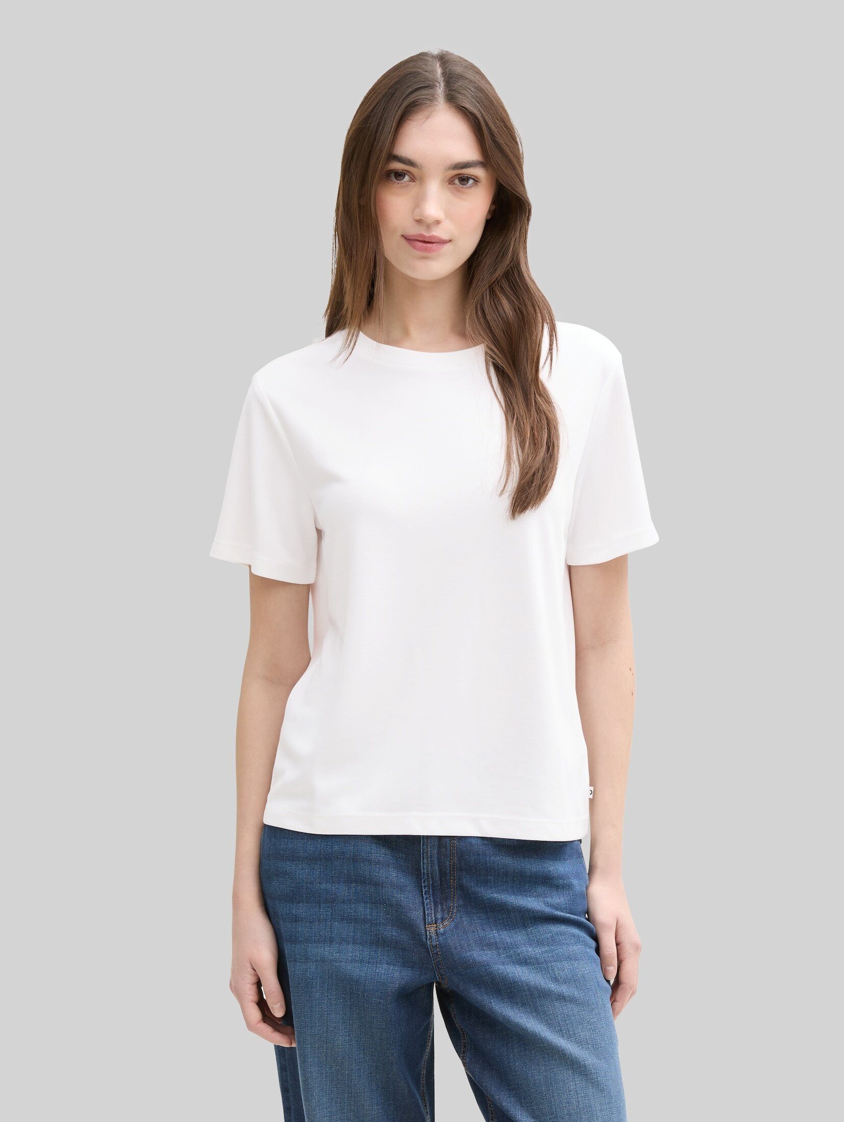 TOM TAILOR Denim T-Shirt T-Shirt (im Einserpack) Loose Fit T-Shirt