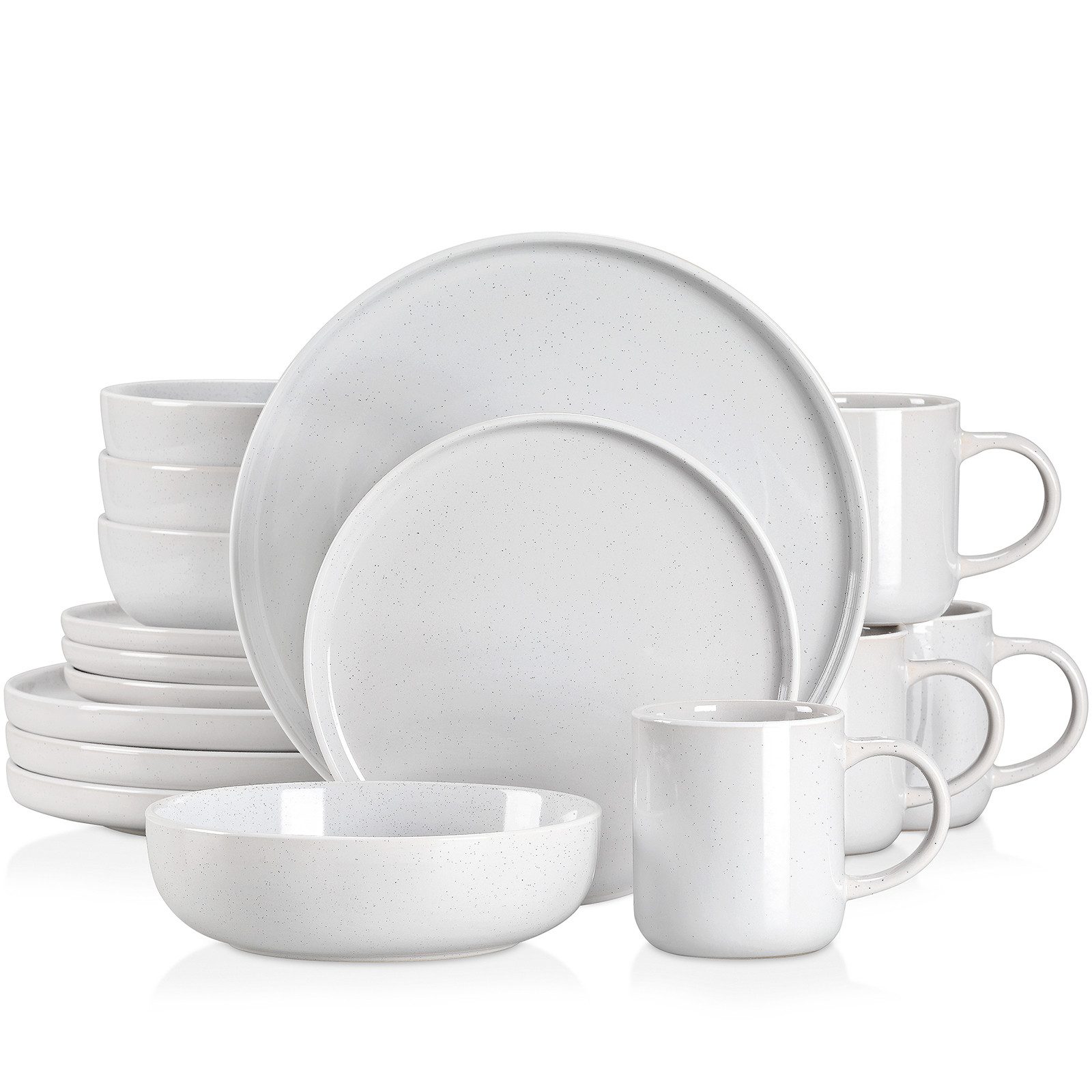 vancasso Geschirr-Set 16-tlg Tafelservice, für 4, fein gesprenkelte Glasur, Steingut (16-tlg), 4 Personen, Steingut