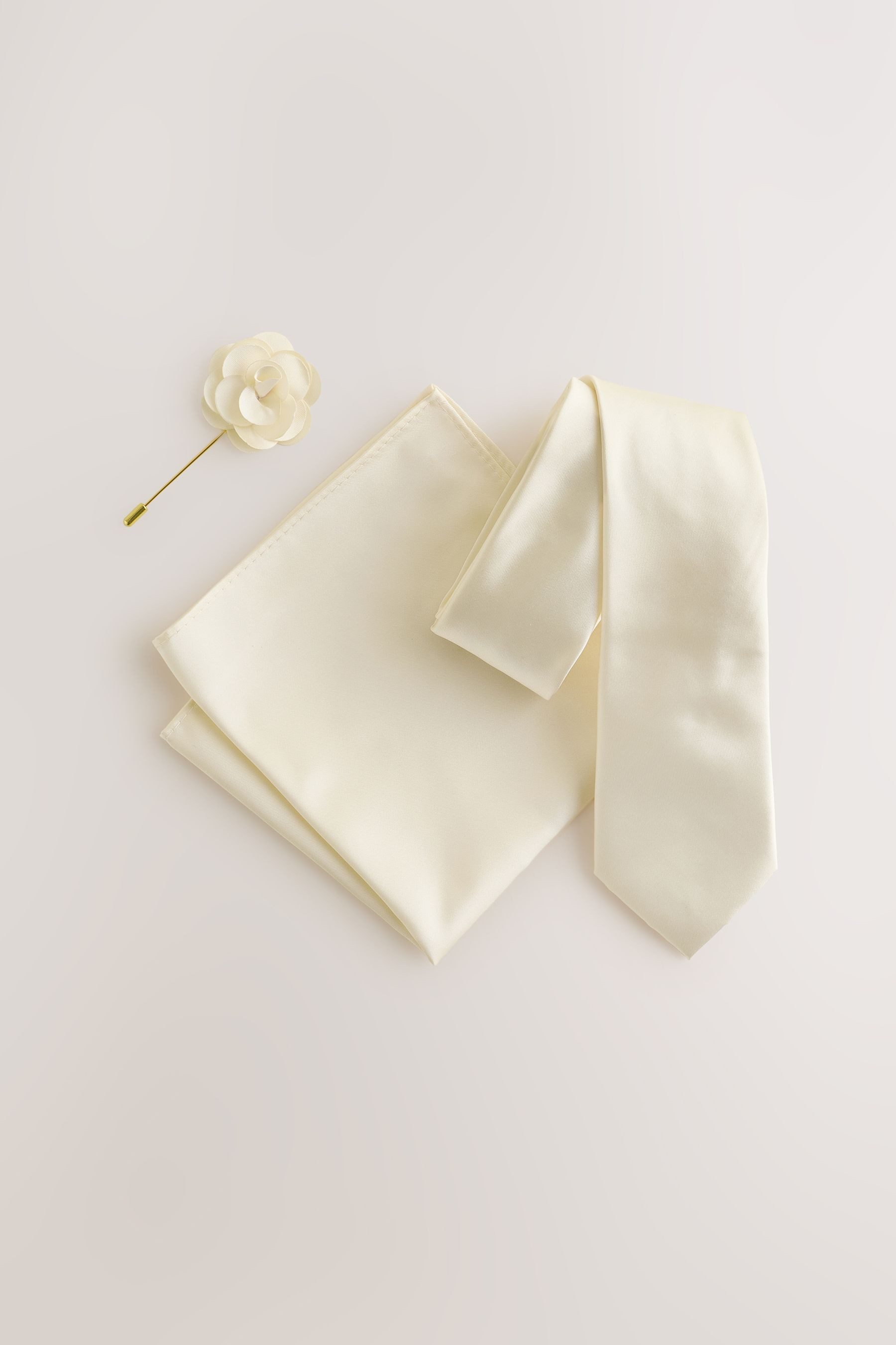 Next Einstecktuch Einstecktuch und Krawattennadel im Set, (3-St)