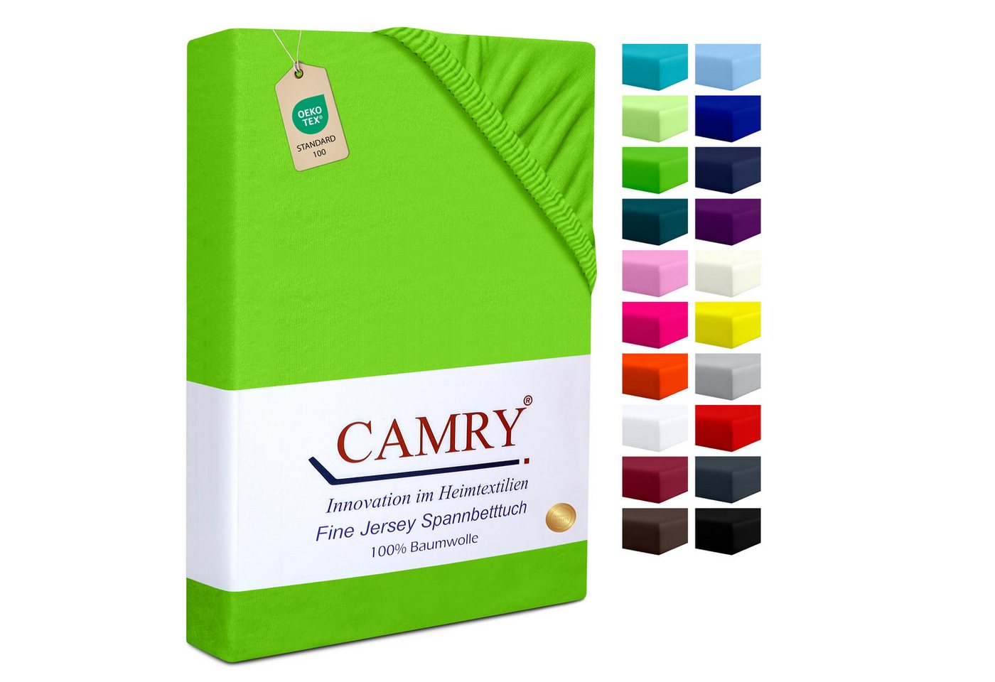 Camry Spannbettlaken CLASSIC Jersey 100% Baumwolle Spannbetttuch atmungsaktiv Gummizug, Jersey Baumwolle, Gummizug: rundum, 100% Baumwolle, alle Matratzenhöhen, atmungsaktiv, pflegeleicht