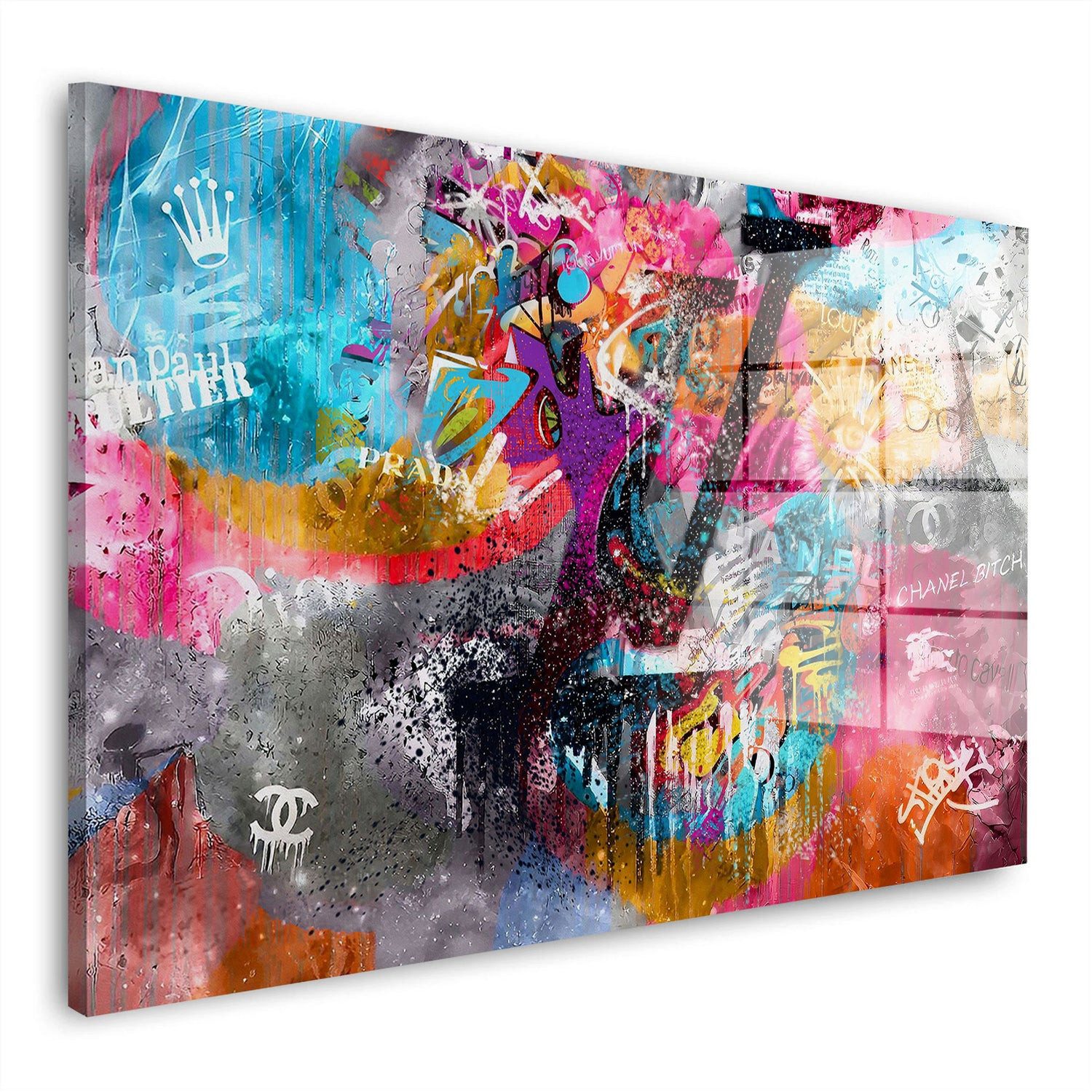 Artedinoi Acrylglasbild Pop Art Luxus abstrakt Acrylglas Wandbild Bild Wanddeko Wohnzimmer XL