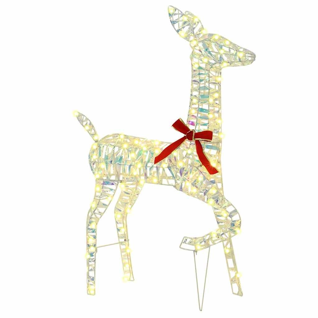 vidaXL Christbaumschmuck Rentierfamilie mit 300 LEDs 3 pcs Warmweiß 67 x 26 x 127 cm PET (3-tlg)