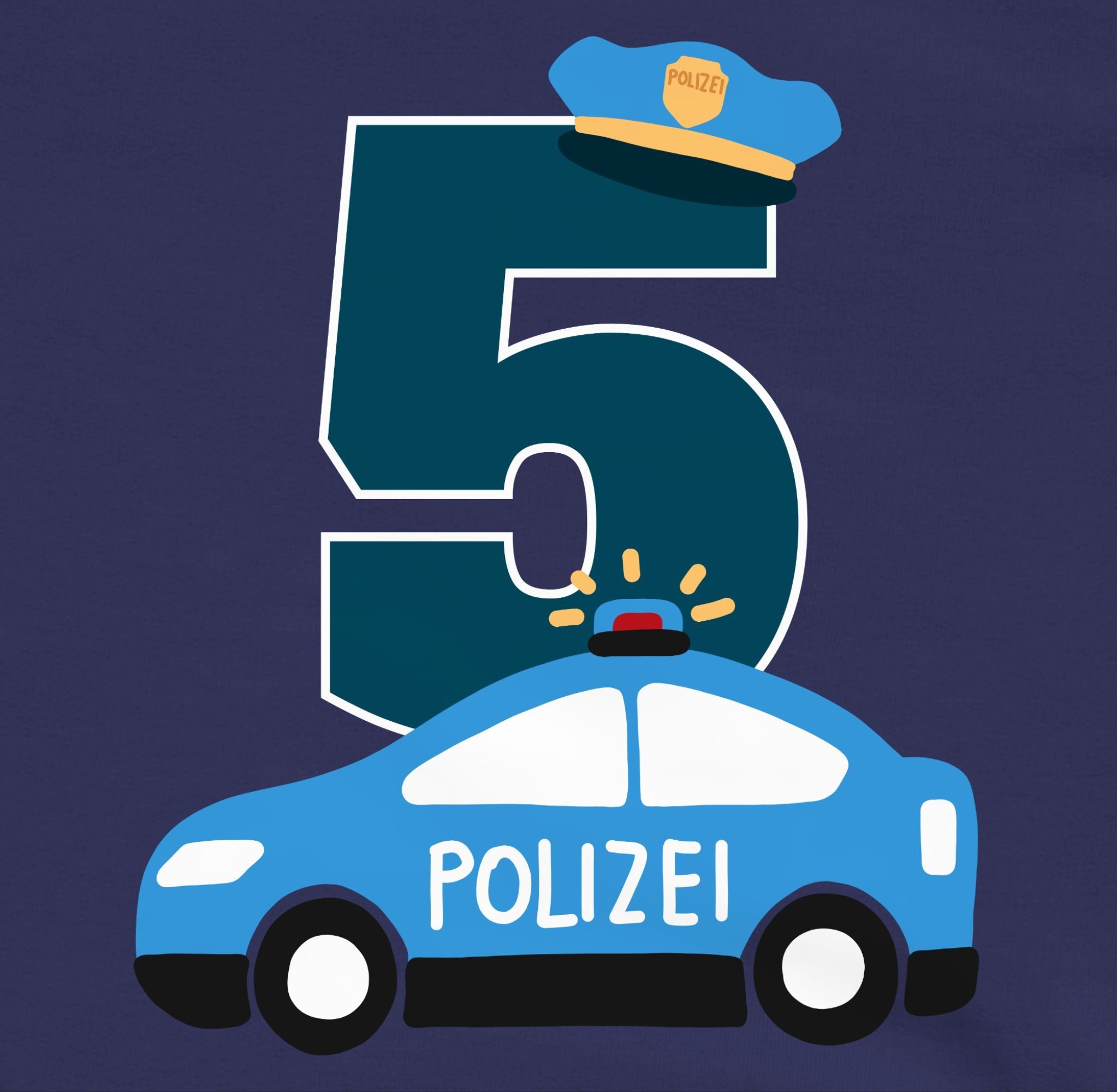 Shirtracer Sweatshirt Geburtstag Fünfter 5. Polizei Blau Navy 1