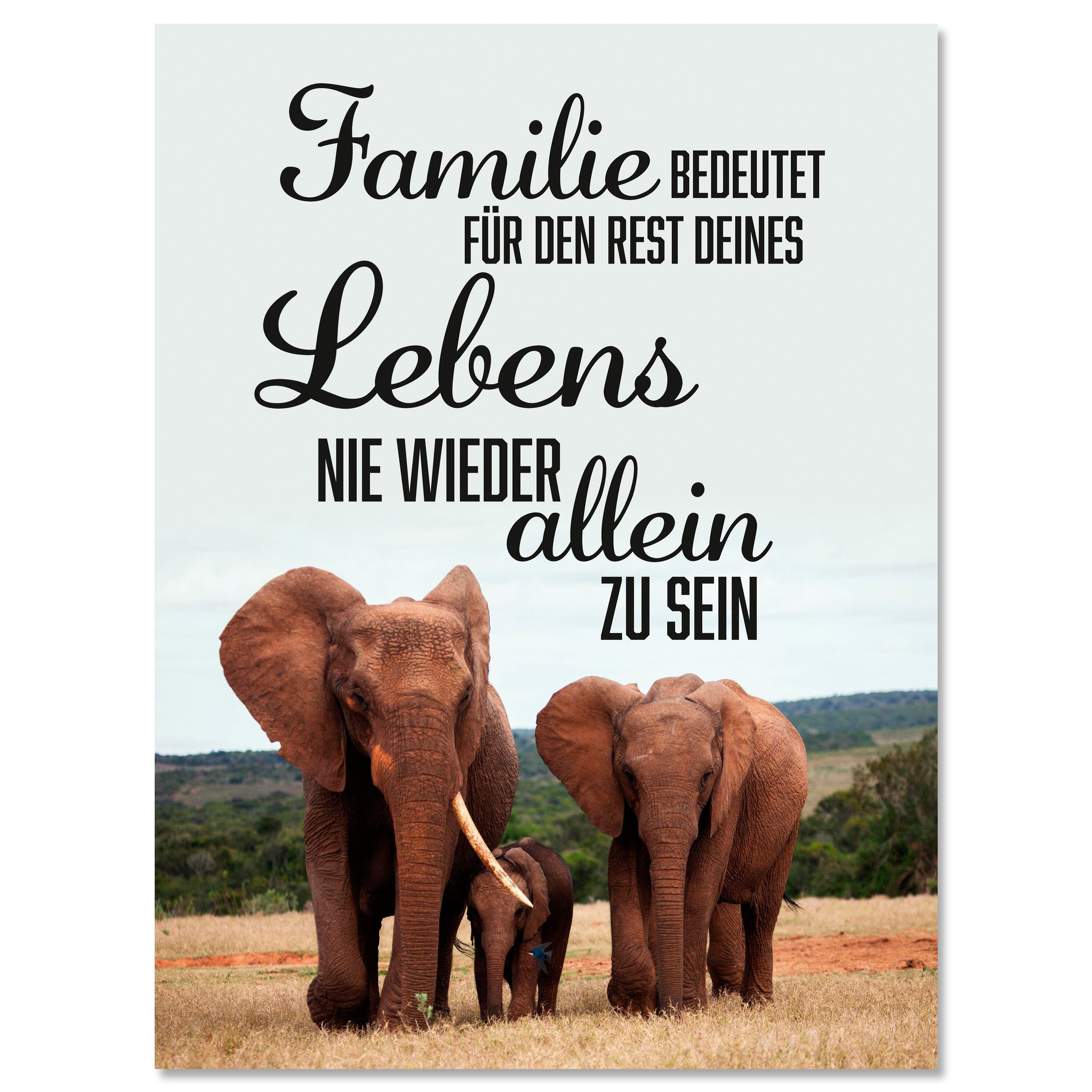wandmotiv24 Leinwandbild Familie, Hochformat, Familie bedeutet
