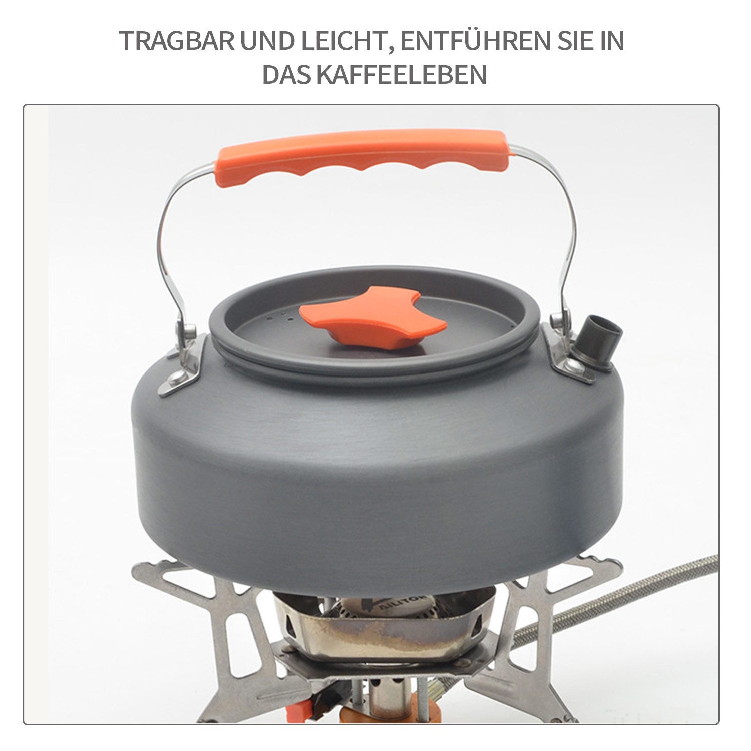 Refttenw Wasserkessel Camping Wasserkocher,mit klappbarem Haltegriff,1.6L