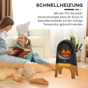 HOMCOM Heizlüfter Elektroheizung, 3 Modi, 10-49° C, Fernbedienung, 2000 W, mit Timer, mit Überhitzungs- und Kippschutz, 33,7x25,5 x60,4cm