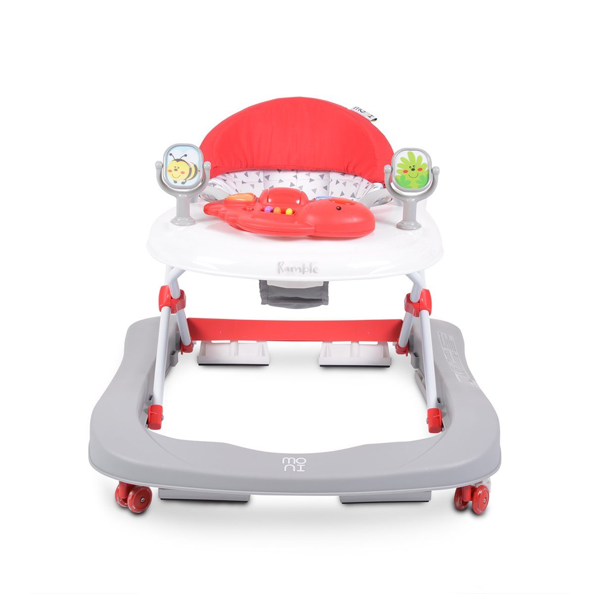 Lauflernwagen Silikonräder Moni 2 1, rot Lauflernhilfe in höhenverstellbar, Musikfunktion, Ramble