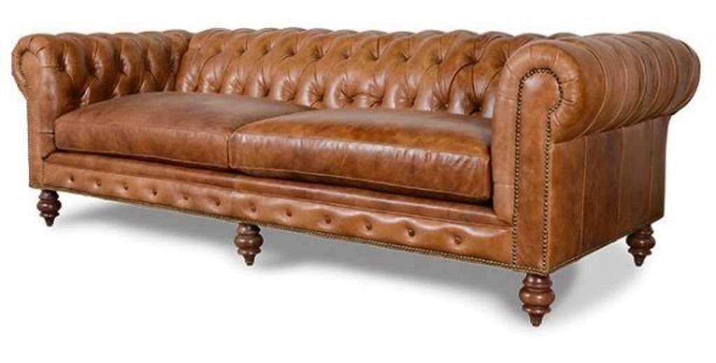 JVmoebel Chesterfield-Sofa Chesterfield Vintage Old Look Sofa Couch Leder 3 Sitzer Sofas Sofort, 1 Teile, Made in Europa
