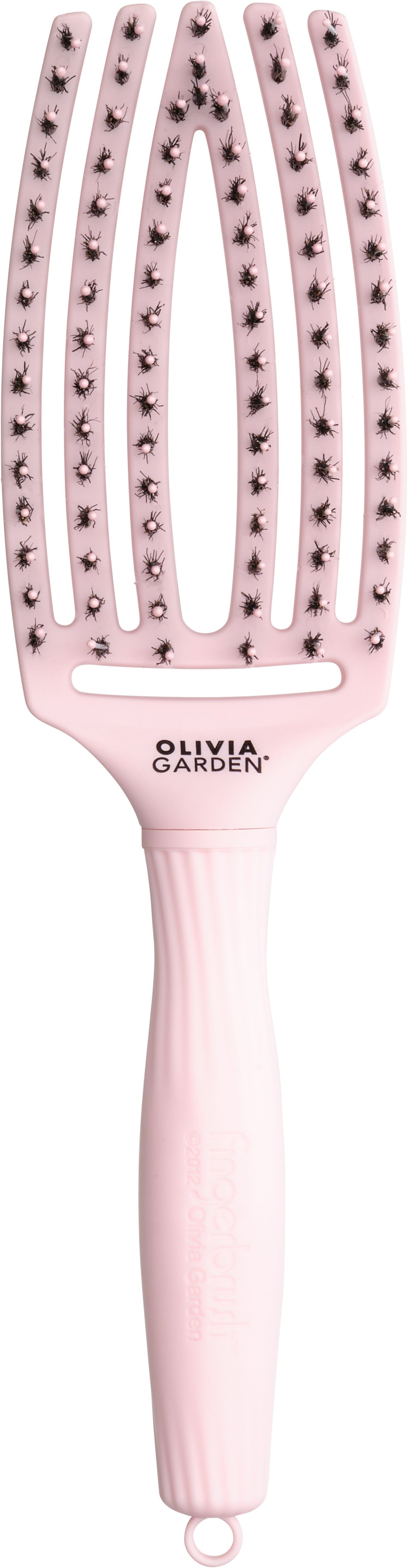 Haarentwirrbürste zum Föhnen, Glätten, Ideal GARDEN Entwirren zur Combo Kopfhautmassage medium, und Fingerbrush Pink OLIVIA