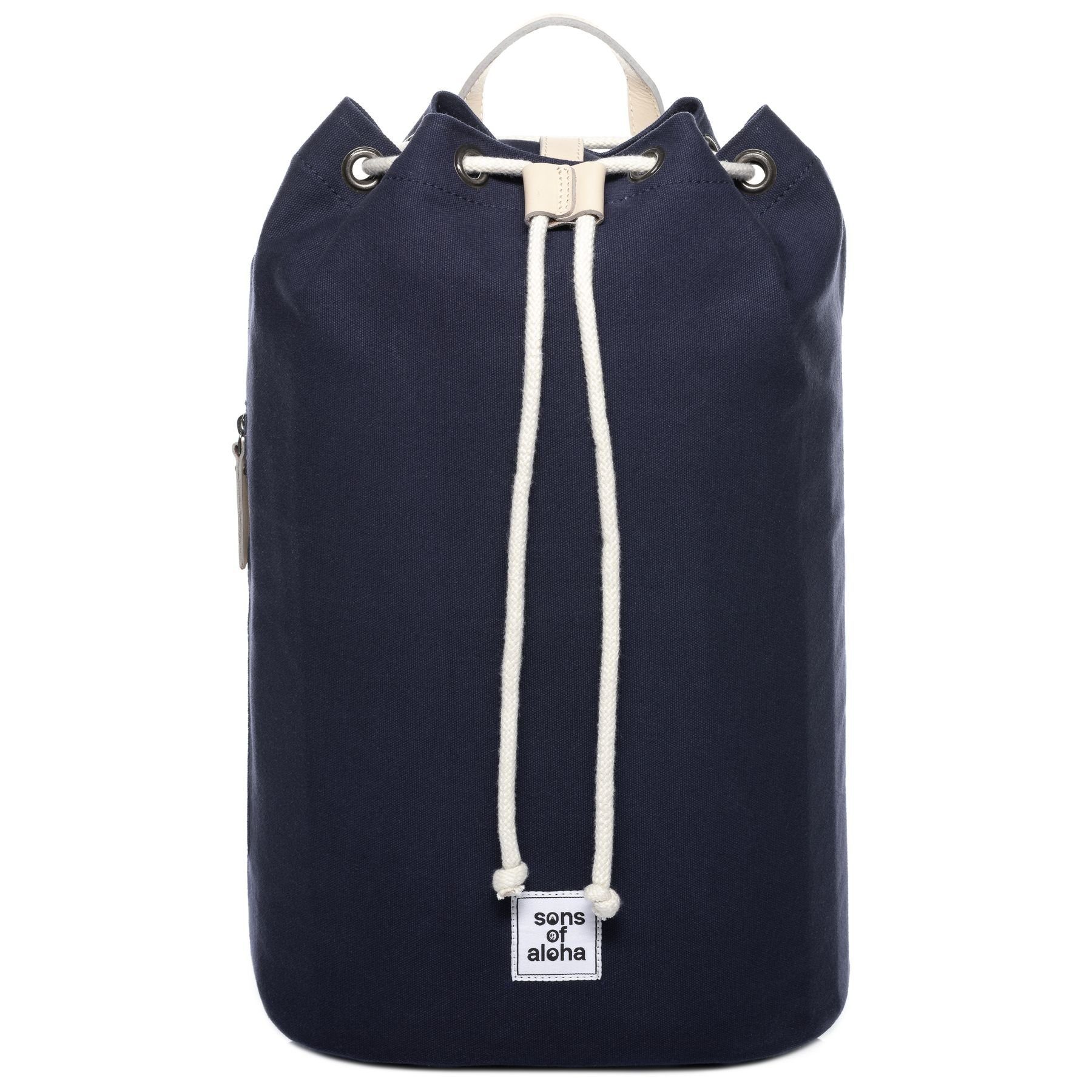 SONS OF ALOHA Rucksack »MALU«, Seesack Matchsack groß Backpack handgefertigt aus Canvas und Baumwolle blau