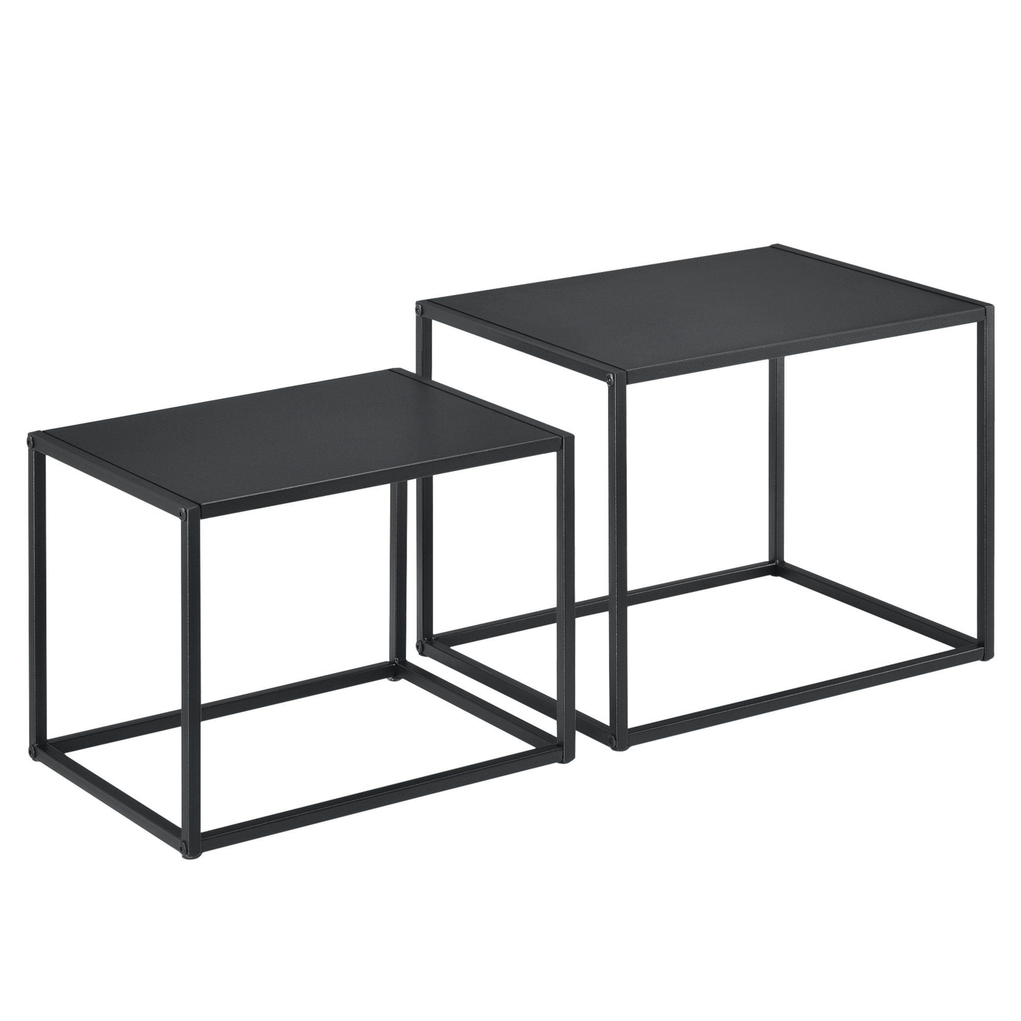 en.casa Beistelltisch (2er Set), »Farsund« Couchtisch Metall schwarz