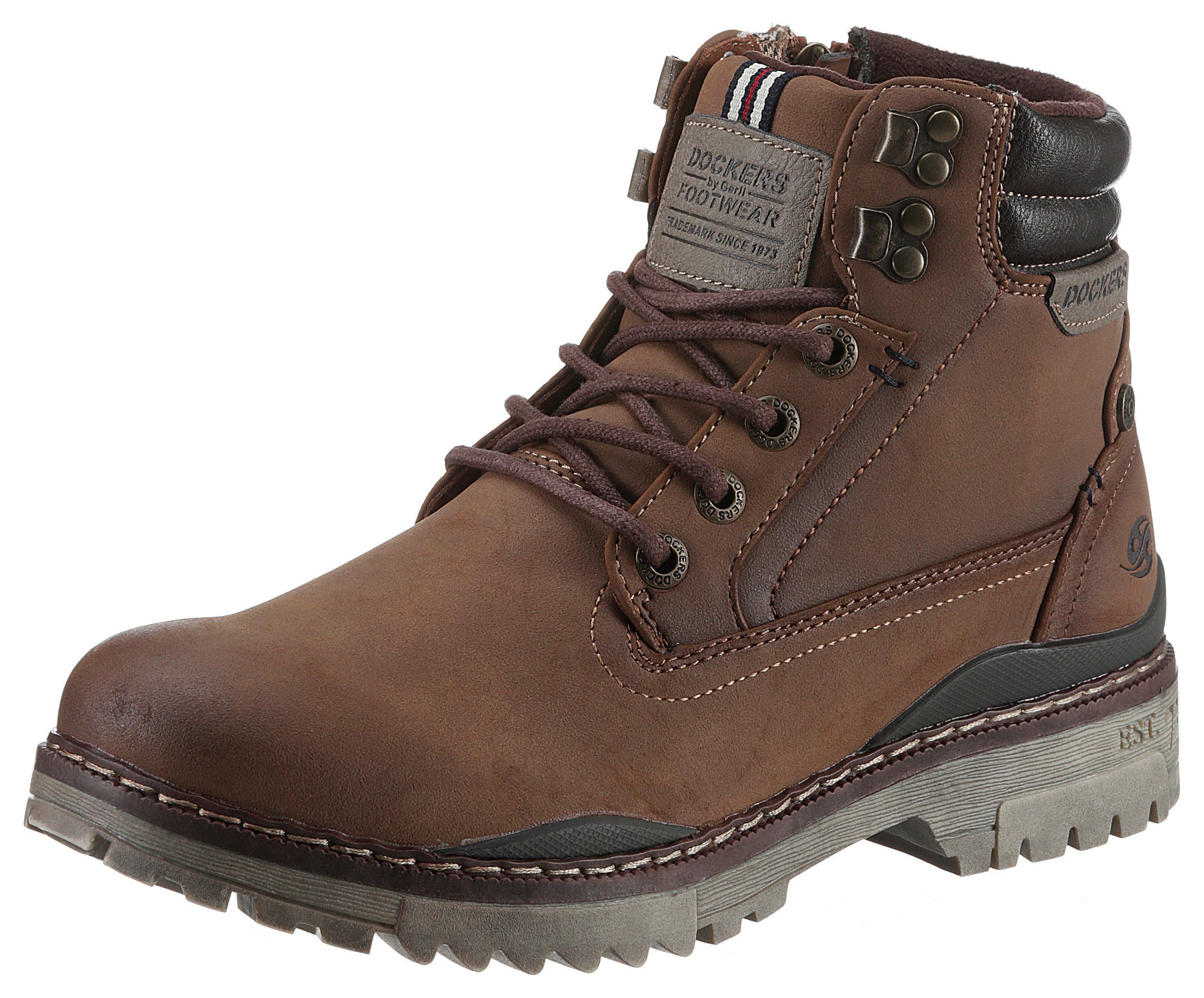 braun by Gerli Winterboots Dockers mit Reißverschluss