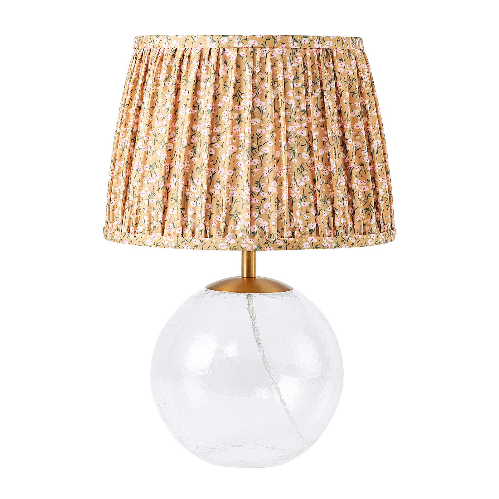 STANBOW Nachttischlampe Gelbe Retro-Blumen-Tischlampe aus gehämmertem Glas, ohne Leuchtmittel, E27