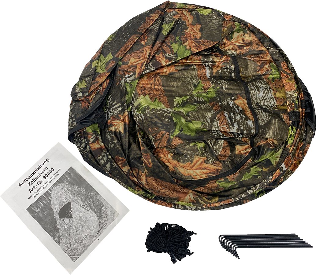 Berger & Schröter Faltzelt Zeltschirm Jagdzelt Camouflage, Fotozelt, 3 Fenster, 1 Tür, faltbar, Personen: 1 (1 tlg)