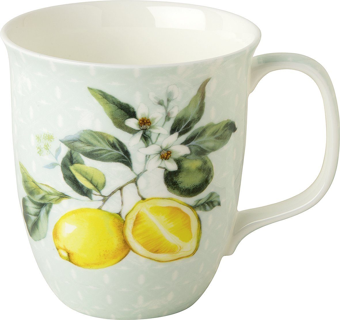 Ihr Ideal Home Range GmbH Tasse Wunderschöner Kaffeebecher Tasse Lemon Wreath Zitronen 9x10cm