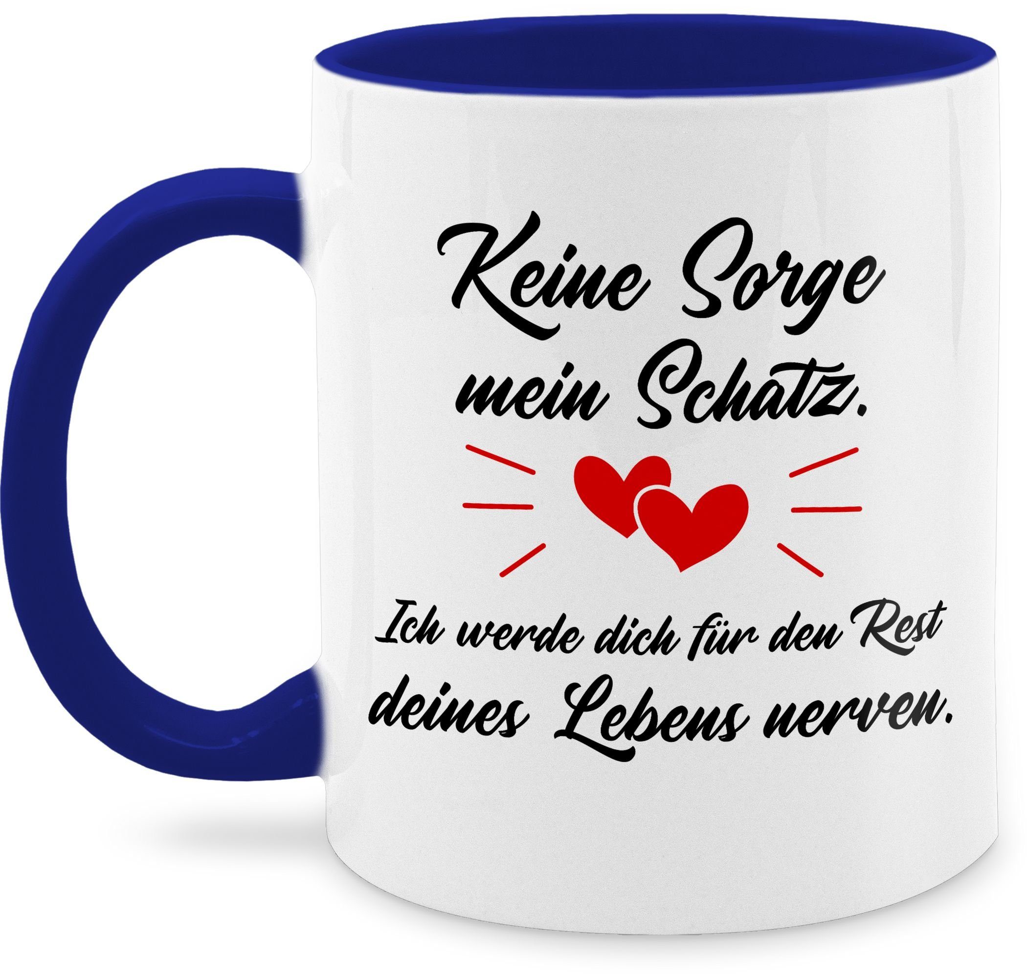 Shirtracer Tasse Jahrestag Pärchen Partner Sprüche für Sie Ihn Spruch Liebe Frauen Männ, Keramik, Valentinstag Geschenk 1 Dunkelblau