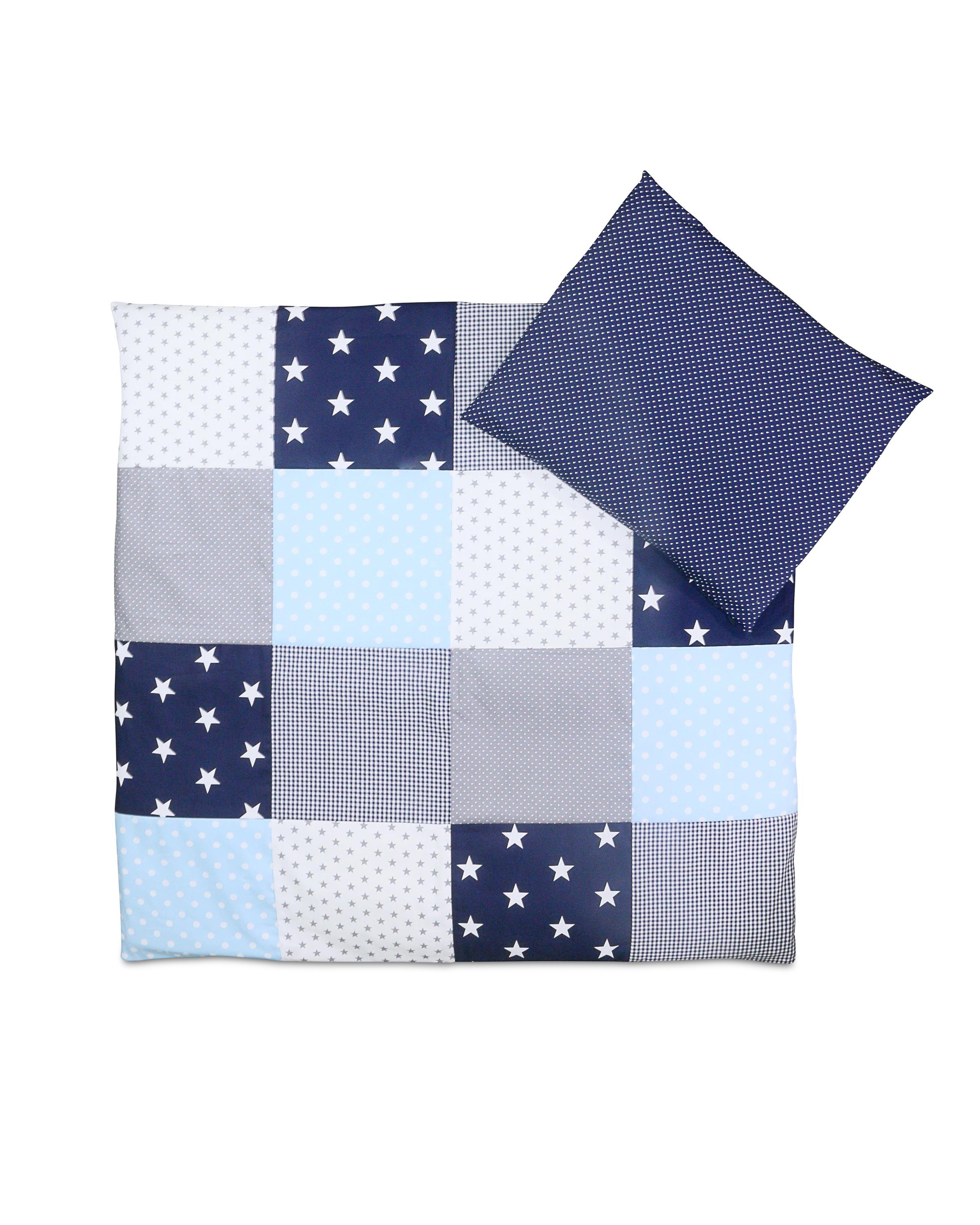 ULLENBOOM ® Kinderbettwäsche Babybettwäsche 2-teilig Blau günstig online kaufen