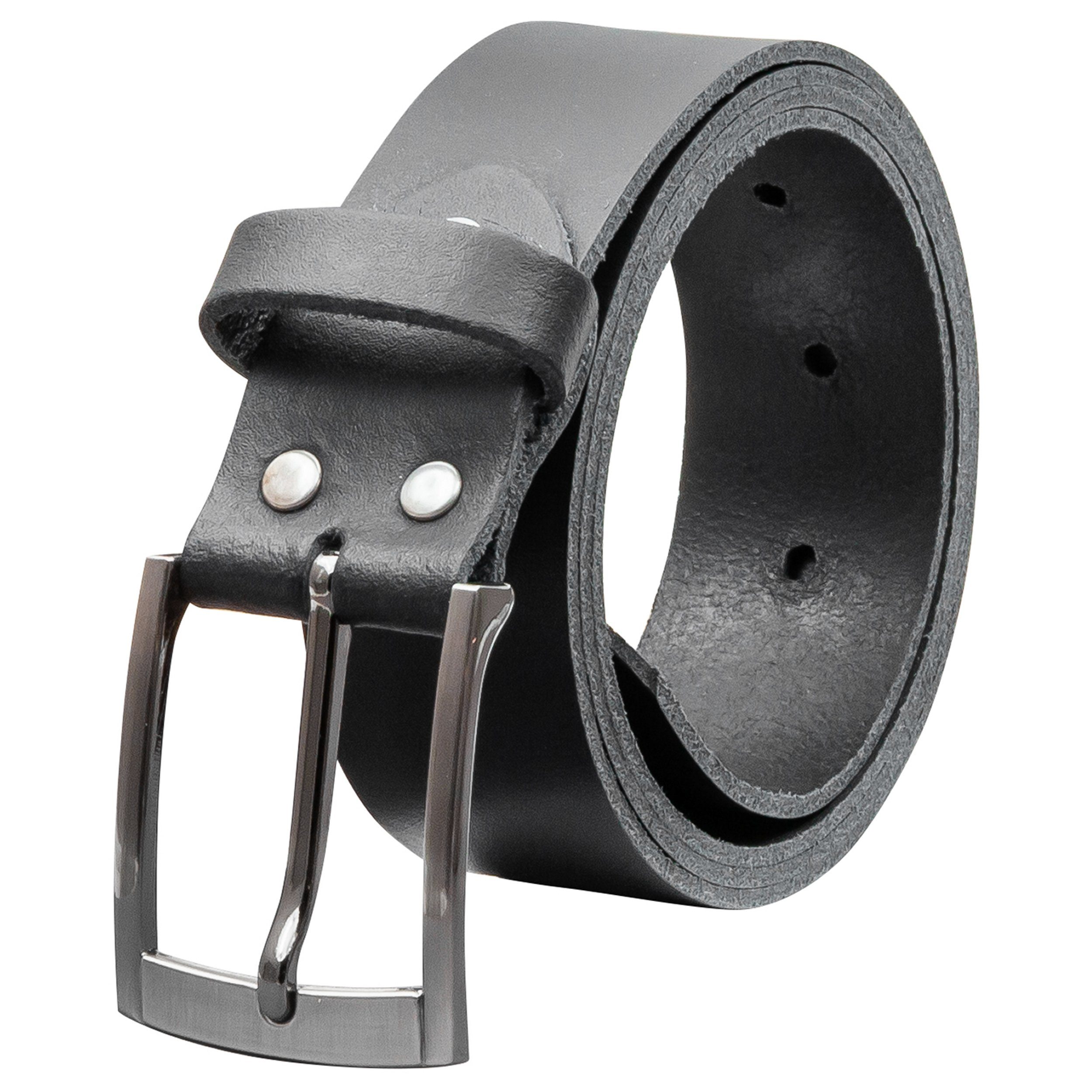 COLOGNEBELT Ledergürtel OM418-SL-Schwarz MADE IN GERMANY, Schwarz, Kürzbar, günstig online kaufen