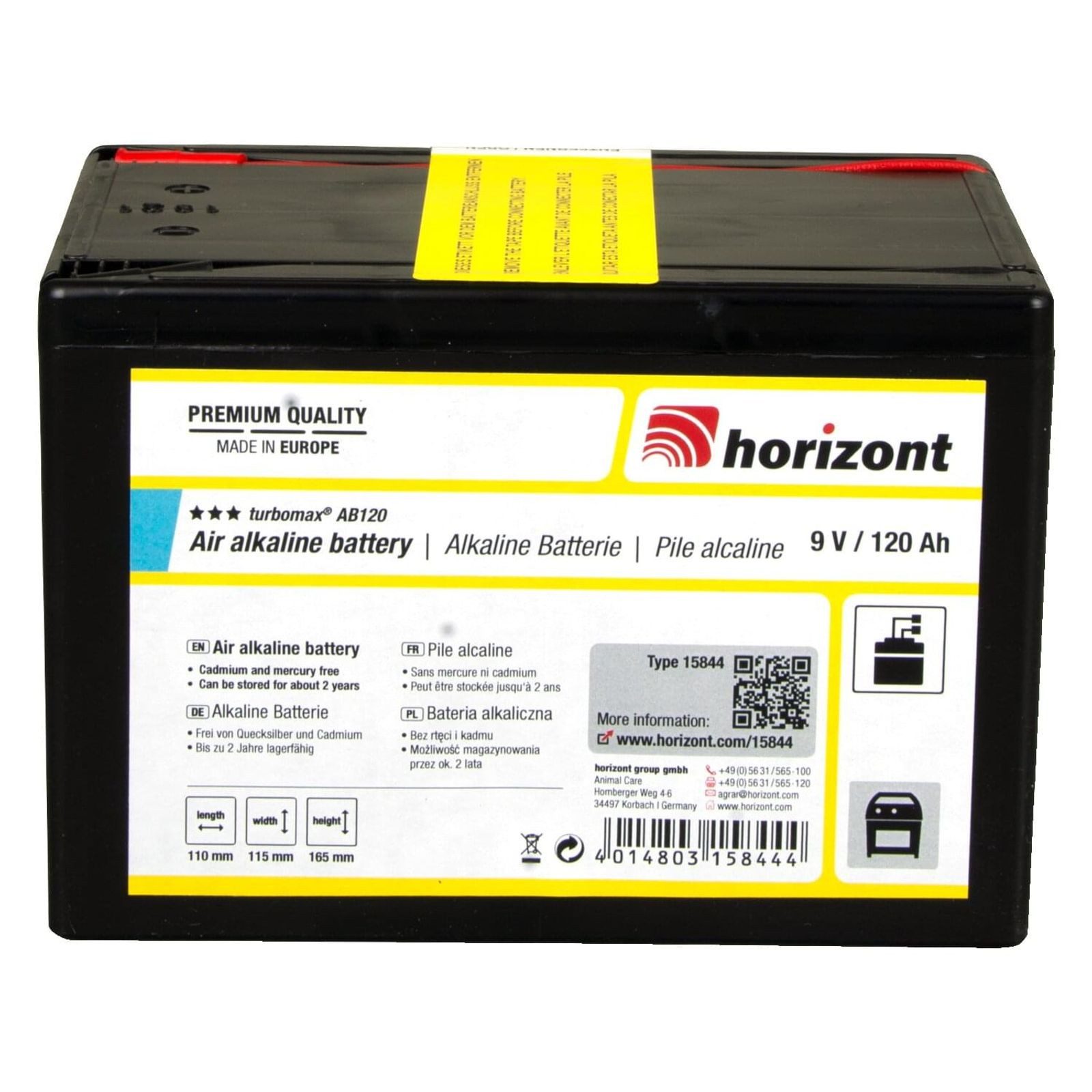 Horizont horizont 9 V Alkaline-Batterie - turbomax® AB120 (9 V / 120 Ah) Batterie
