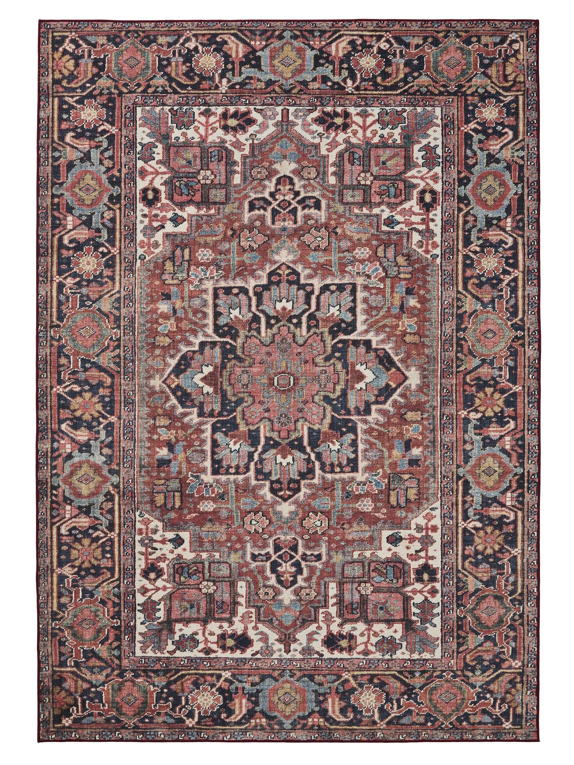 benuta Teppich George, rechteckig, Höhe: 5 mm, Vintage-Look, Kurzflor, Teppich Wohnzimmer, Schlafzimmer, Waschbar
