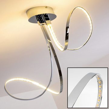 hofstein Deckenleuchte »Guttaia« Deckenlampe aus Metall in chrom mit gedrehten Lichtleisten, 3000 Kelvin, 31 Watt, 1600 Lumen