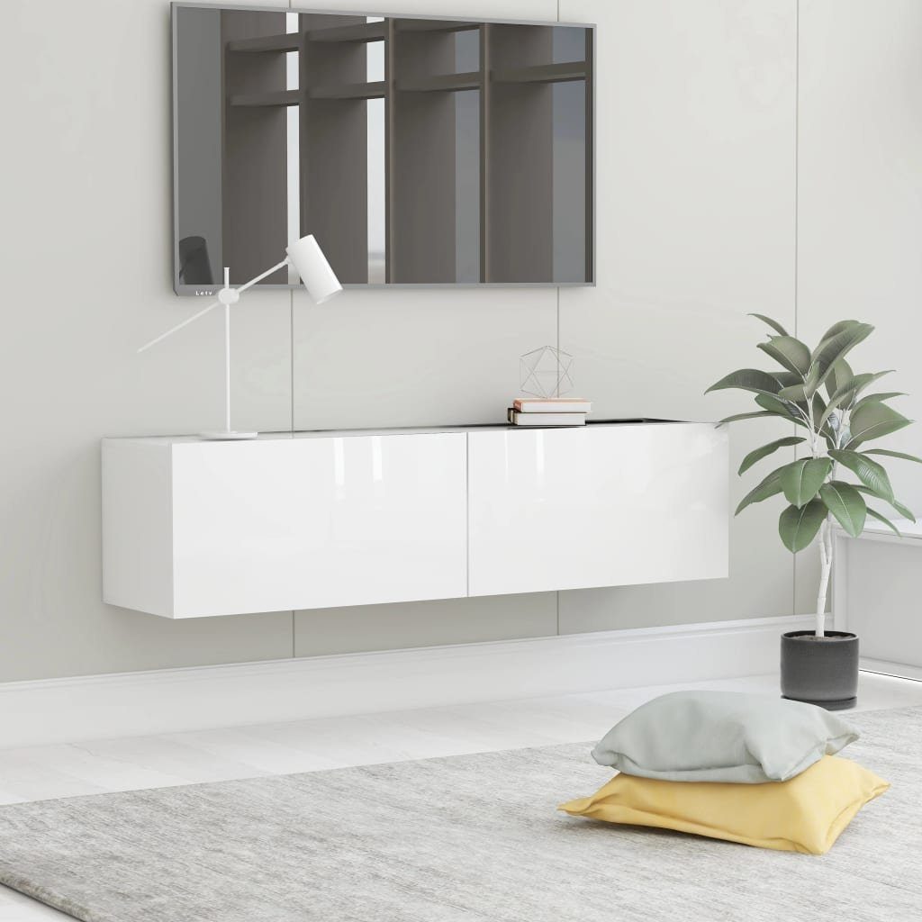 furnicato TV-Schrank Hochglanz-Weiß 120x30x30 cm Holzwerkstoff günstig online kaufen