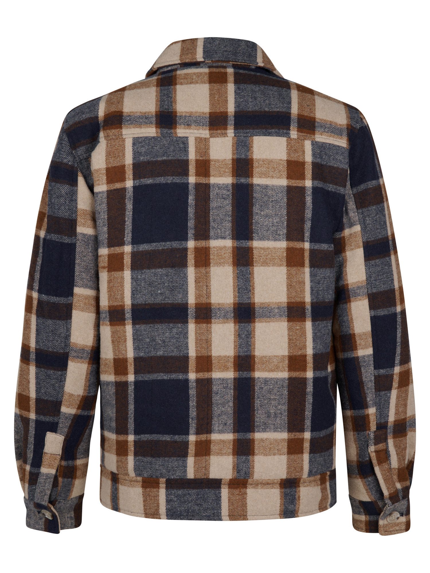 Petrol Industries Outdoorhemd - Wolljacke Herren - Kurzmantel - Karo Jacke im Overshirt Stil
