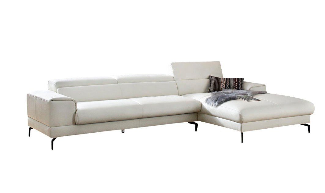 W.SCHILLIG Ecksofa piedroo, Designsofa mit tollem Sitzkomfort, bequem, L-Form, Kopfteilverstellung, wahlweise mit Sitztiefenverstellung, Breite 343cm