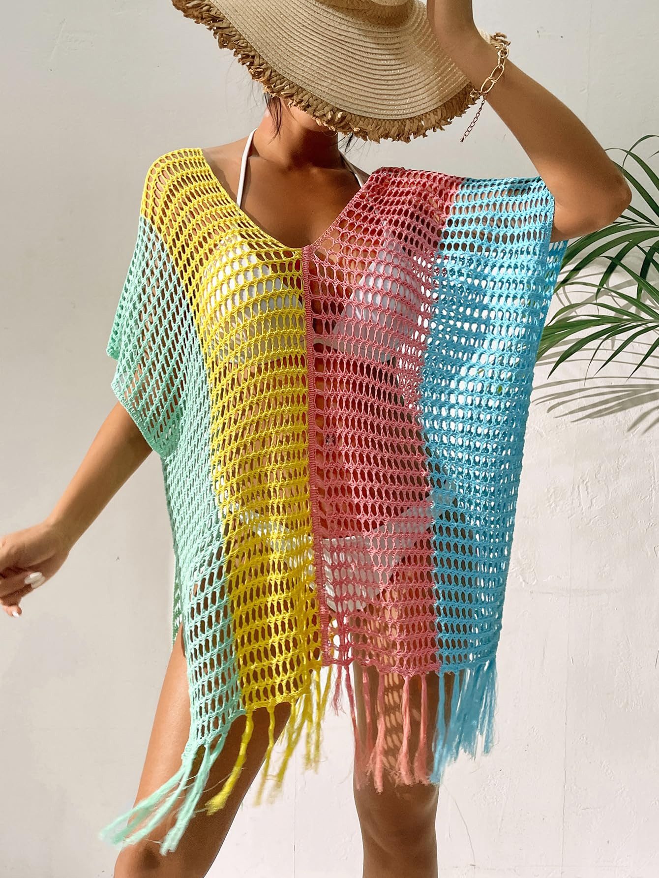 RWEUOQ Strandkleid Strandkleid Böhmische Damen Bikini-Überzug,gehäkelt günstig online kaufen