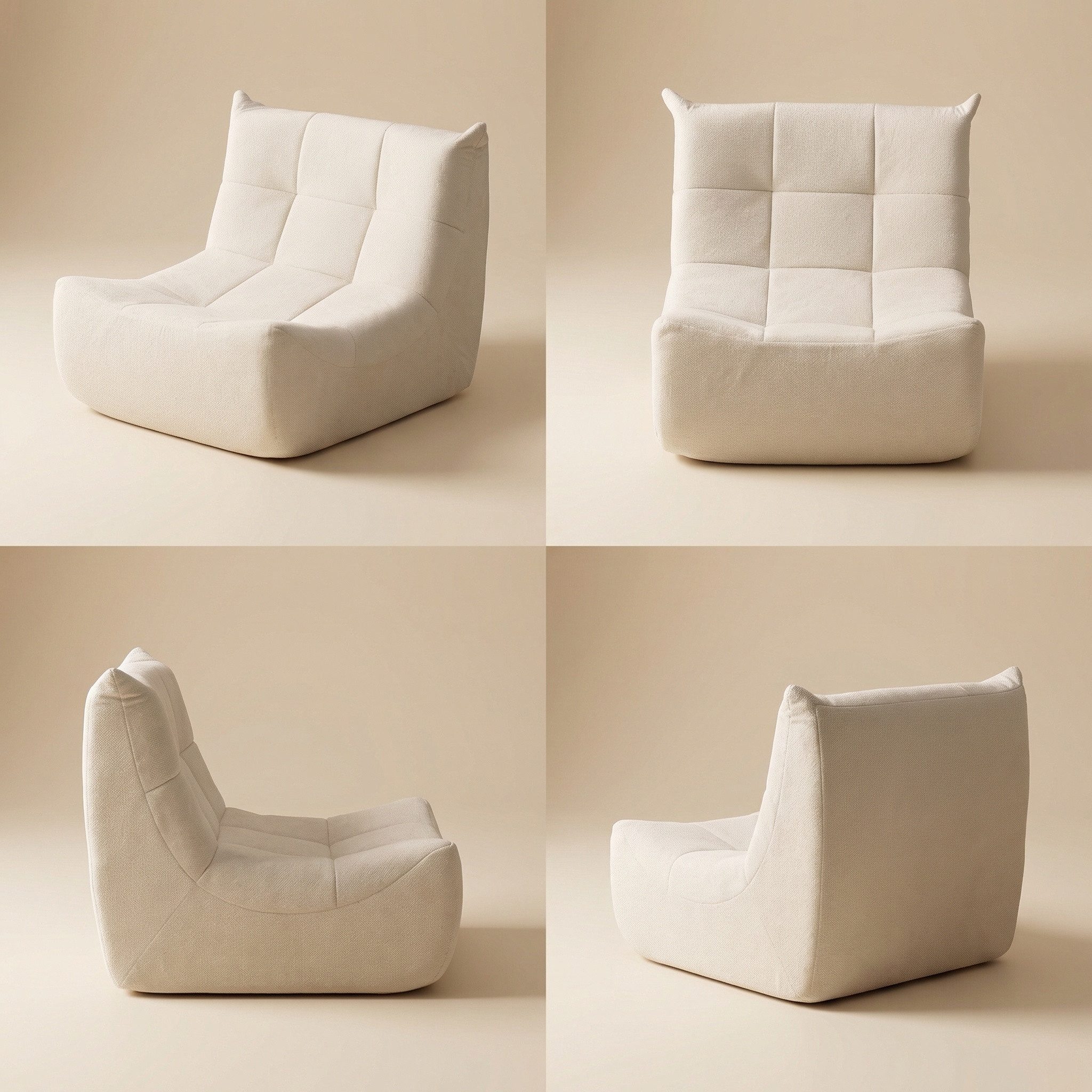 GLP Sitzsack Ergonomischer Sessel, Weich & Formstabil (Set, 1-Sitzer Einzelsessel), Ergonomischer Chenille Loungesessel mit Memory Foam Komfort