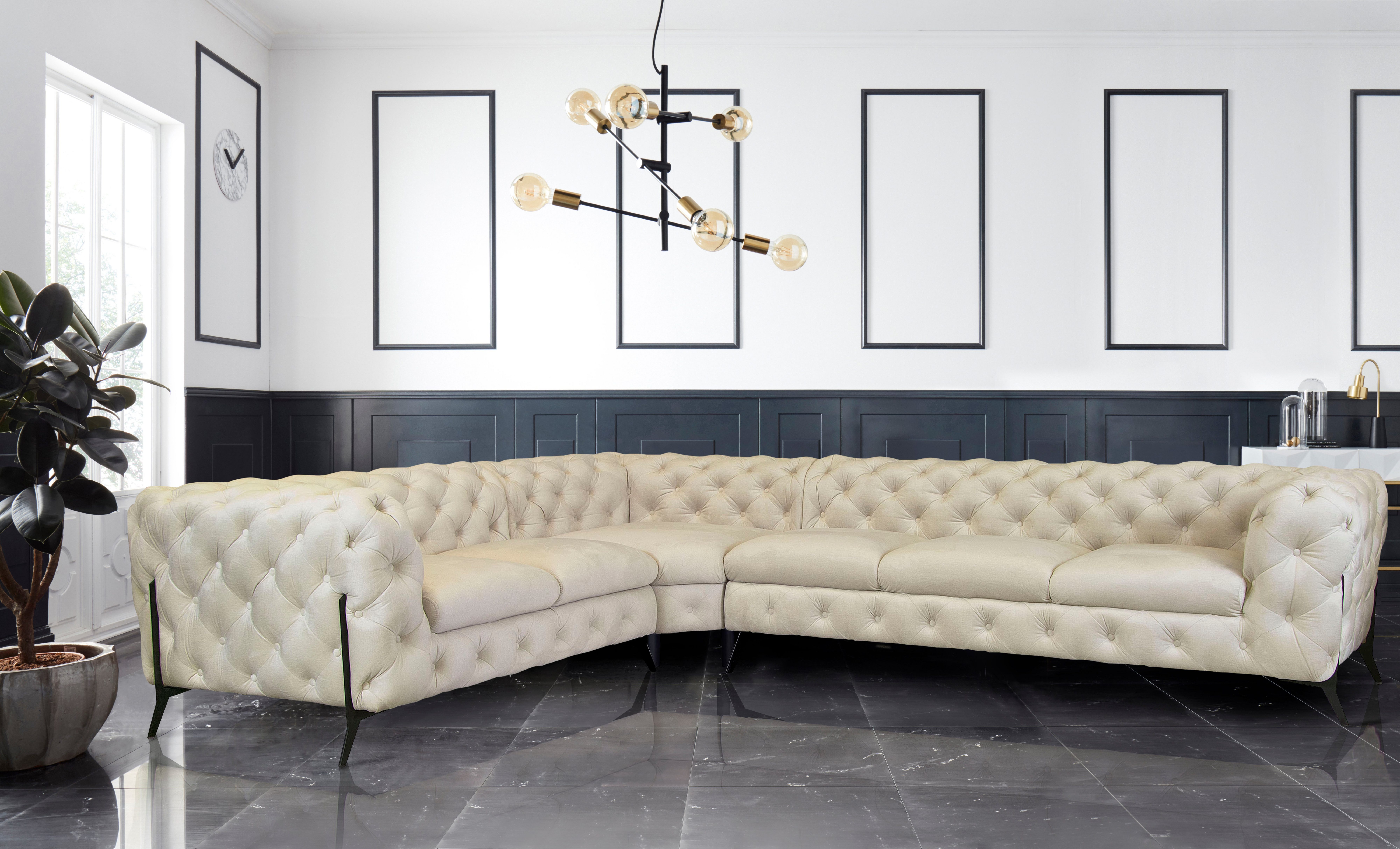 Leonique Chesterfield-Sofa Amaury L-Form, großes Ecksofa, günstig online kaufen