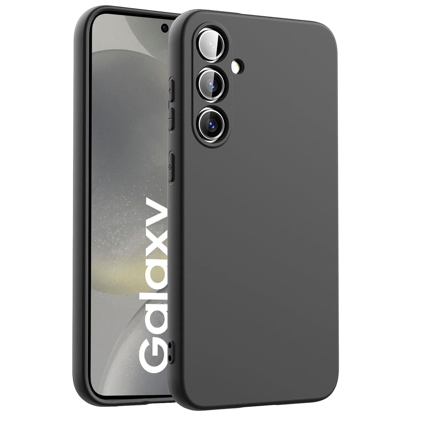 CoolGadget Handyhülle Silikon Case für das Samsung Galaxy S24 FE Slim TPU Cover 6,7 Zoll, Weiche Schutz Hülle mit Innen Fleece aus Stoff Handy Tasche